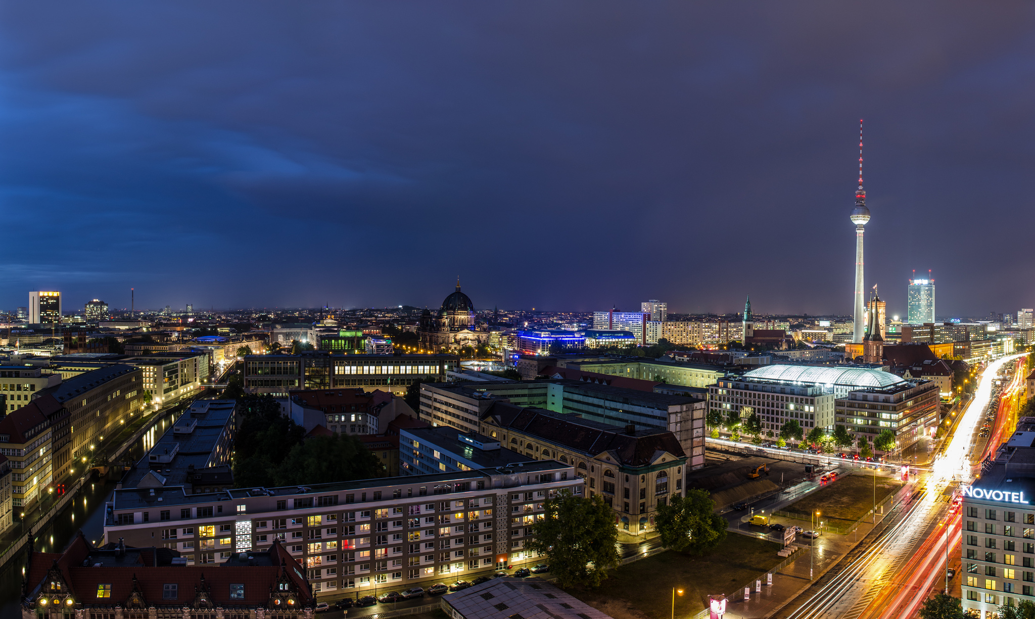 Обои Берлин ночной город столица на рабочий стол