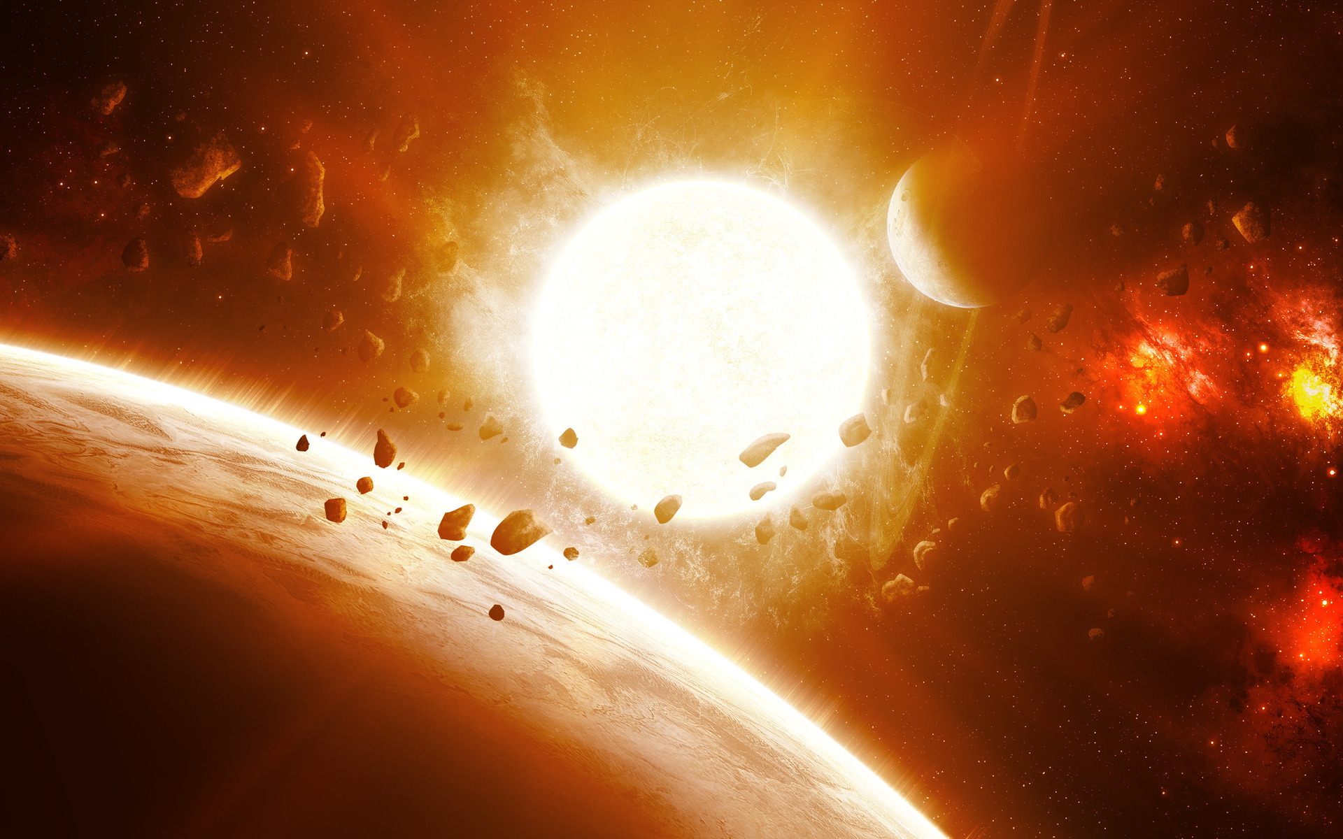 Wallpapers Meteor shower star planet on the desktop