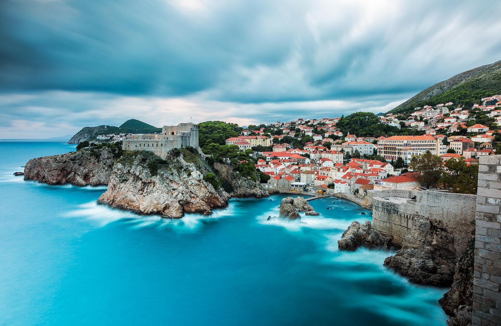 Обои Дубровник море Хорватия на рабочий стол