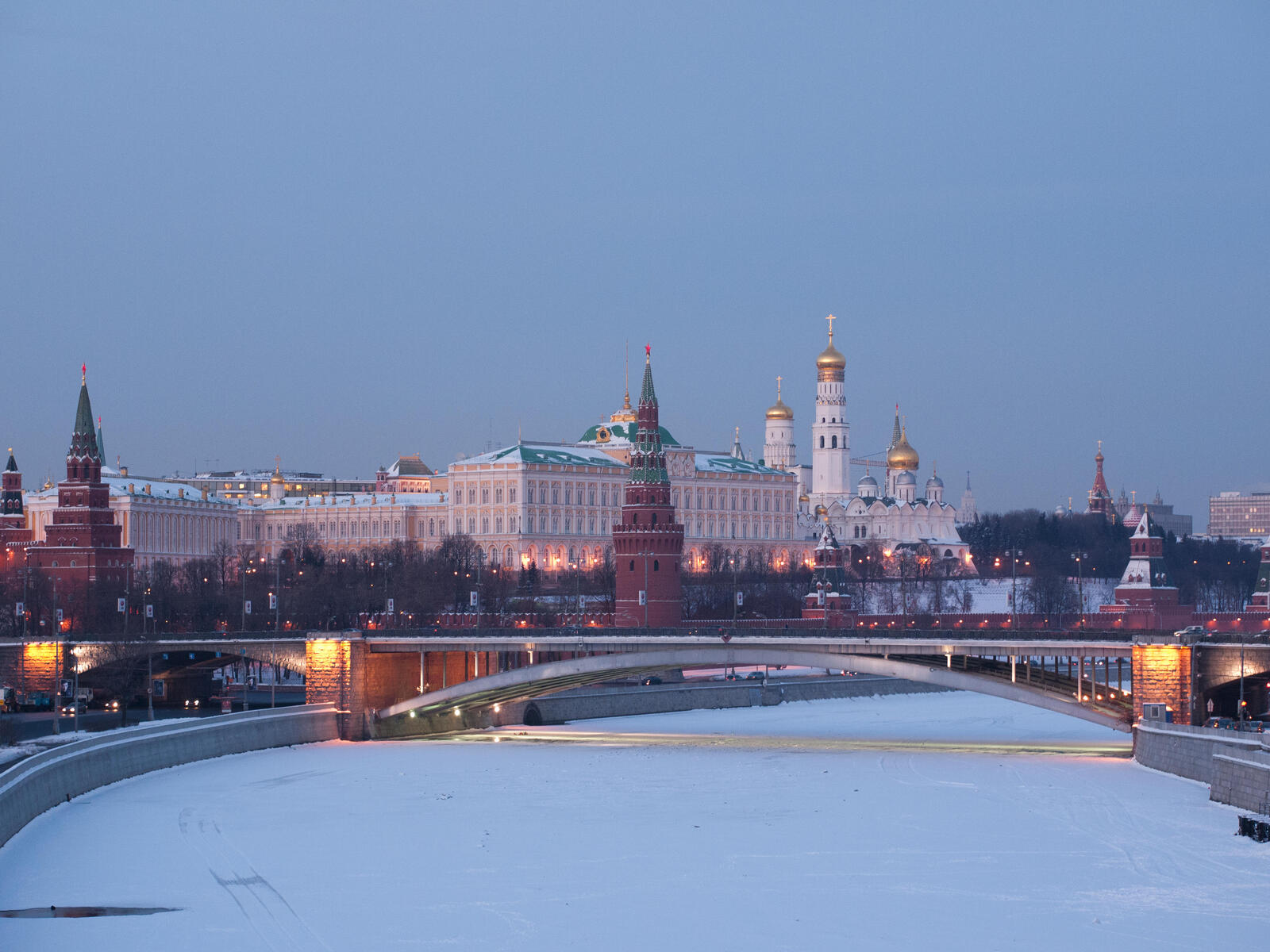 Обои Москва город мост на рабочий стол