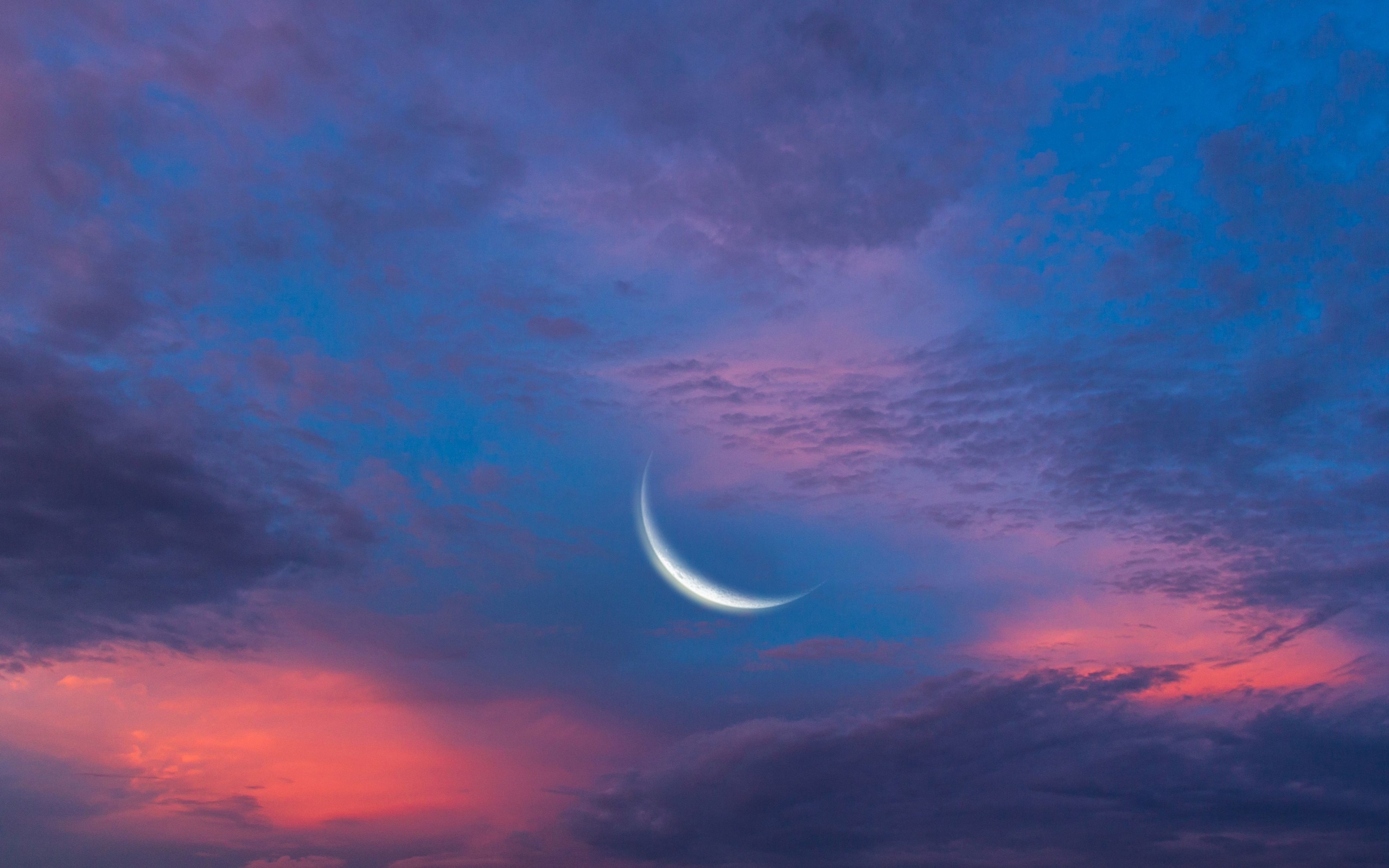 Wallpapers moon clouds month on the desktop