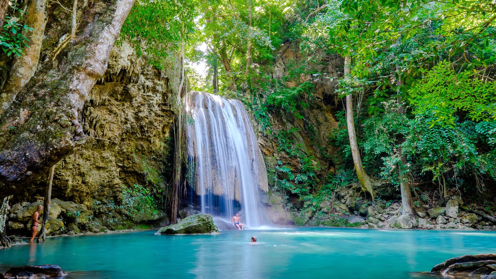 Wallpapers Kanchanaburi National Park beautiful waterfall Thailand on the desktop