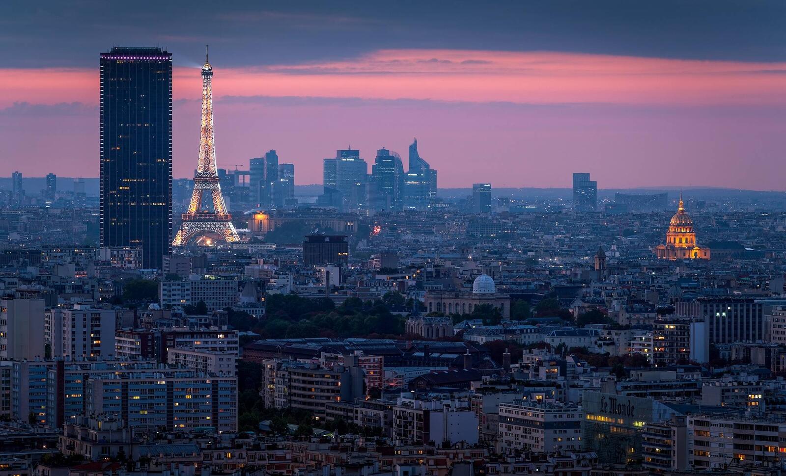 Обои Париж рассвет город на рабочий стол
