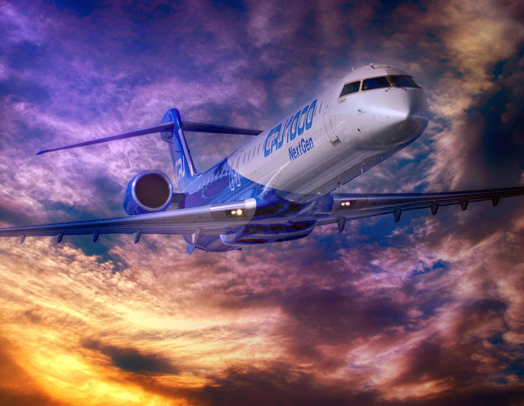 Wallpapers Bombardier CRJ-1000 passenger plane sky on the desktop