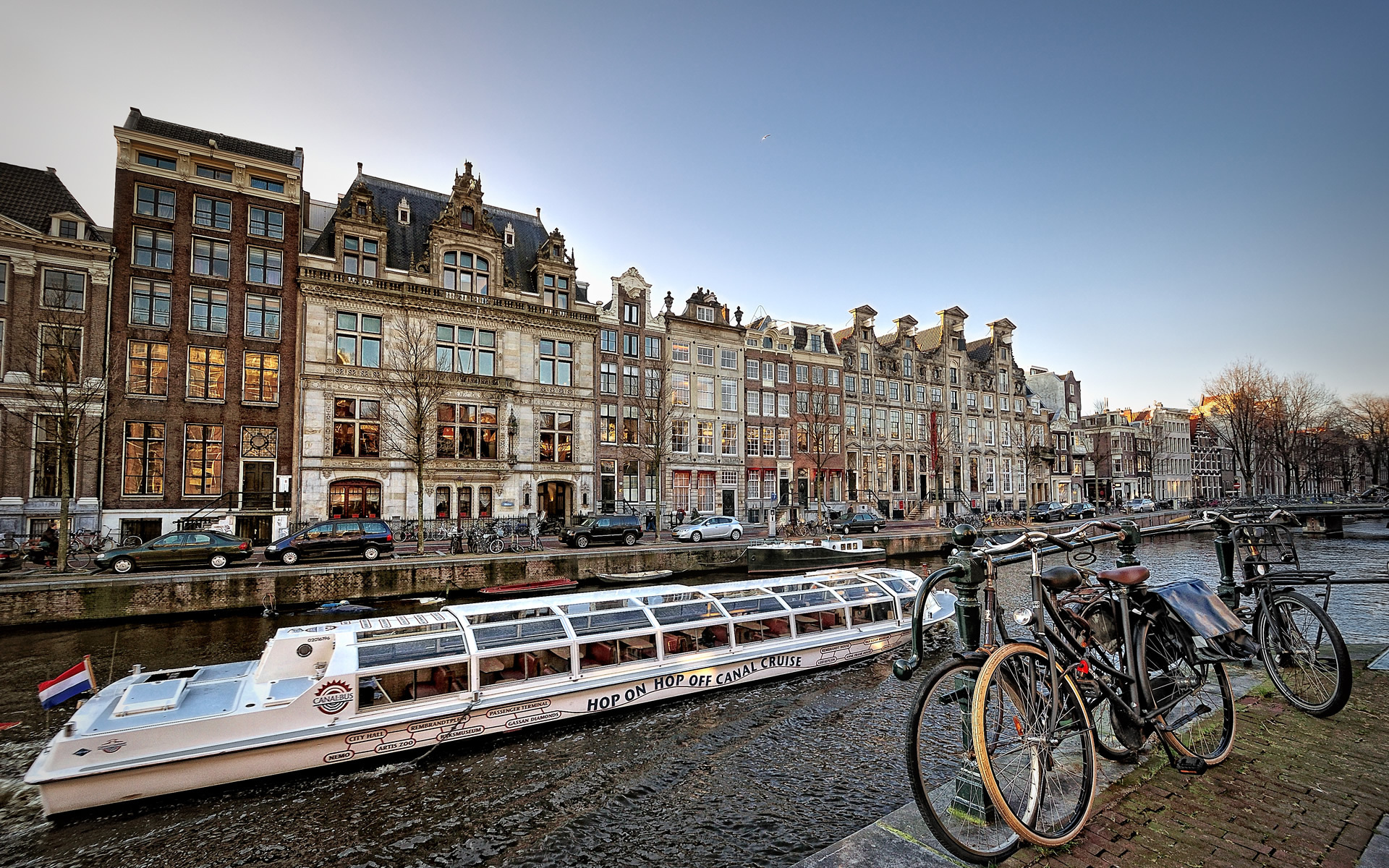 Wallpapers embankment bicycles river on the desktop