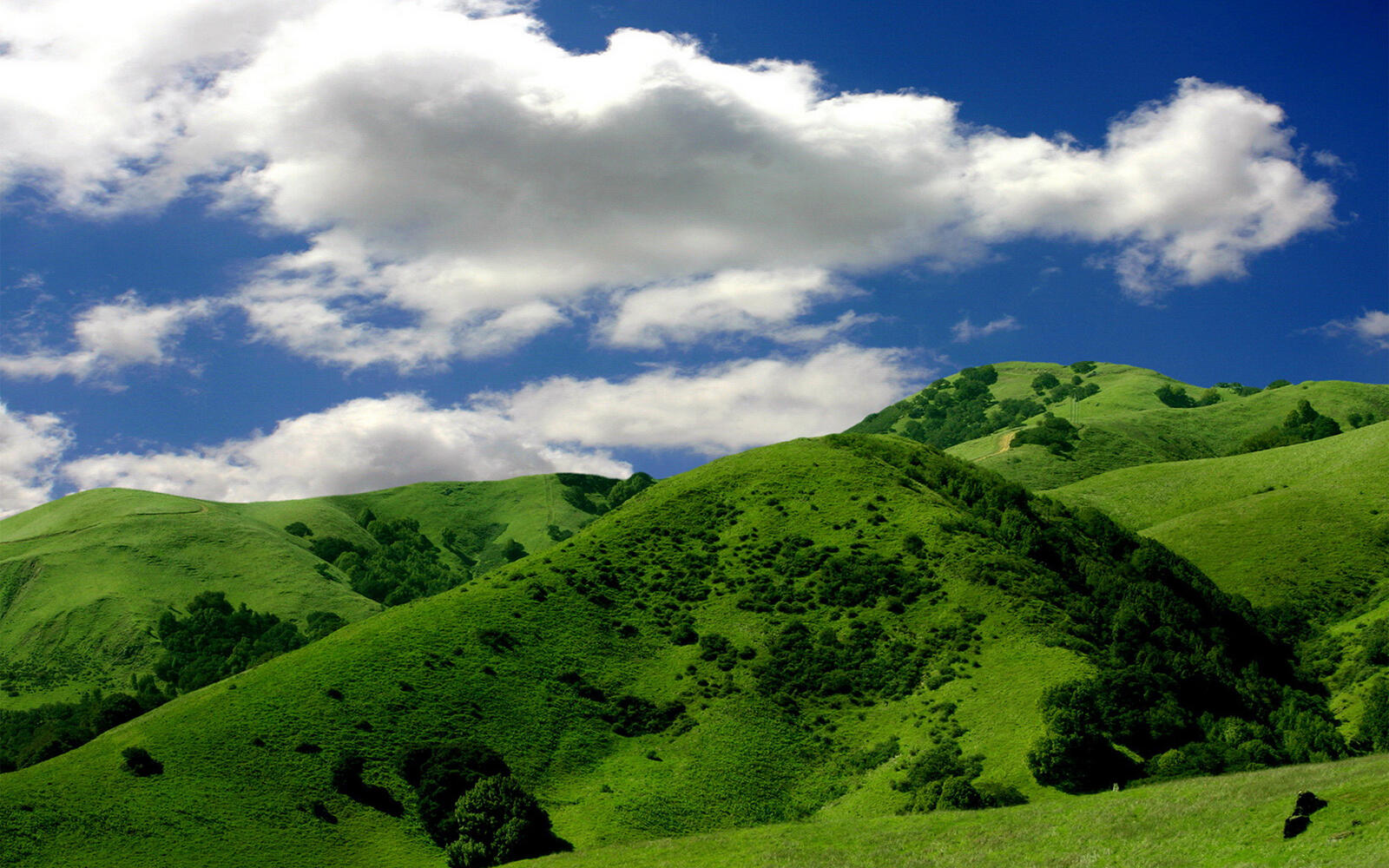 Wallpapers clouds green hills on the desktop