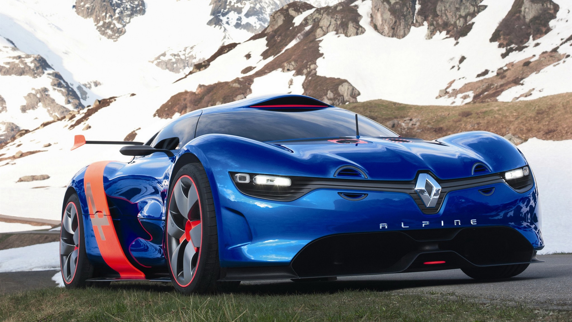 Wallpapers reno alpina blue sports car on the desktop