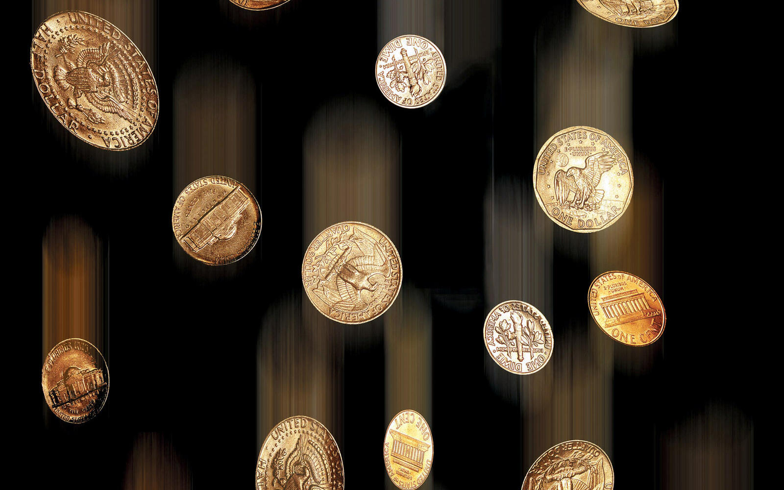 Wallpapers Coins pennies chasing on the desktop