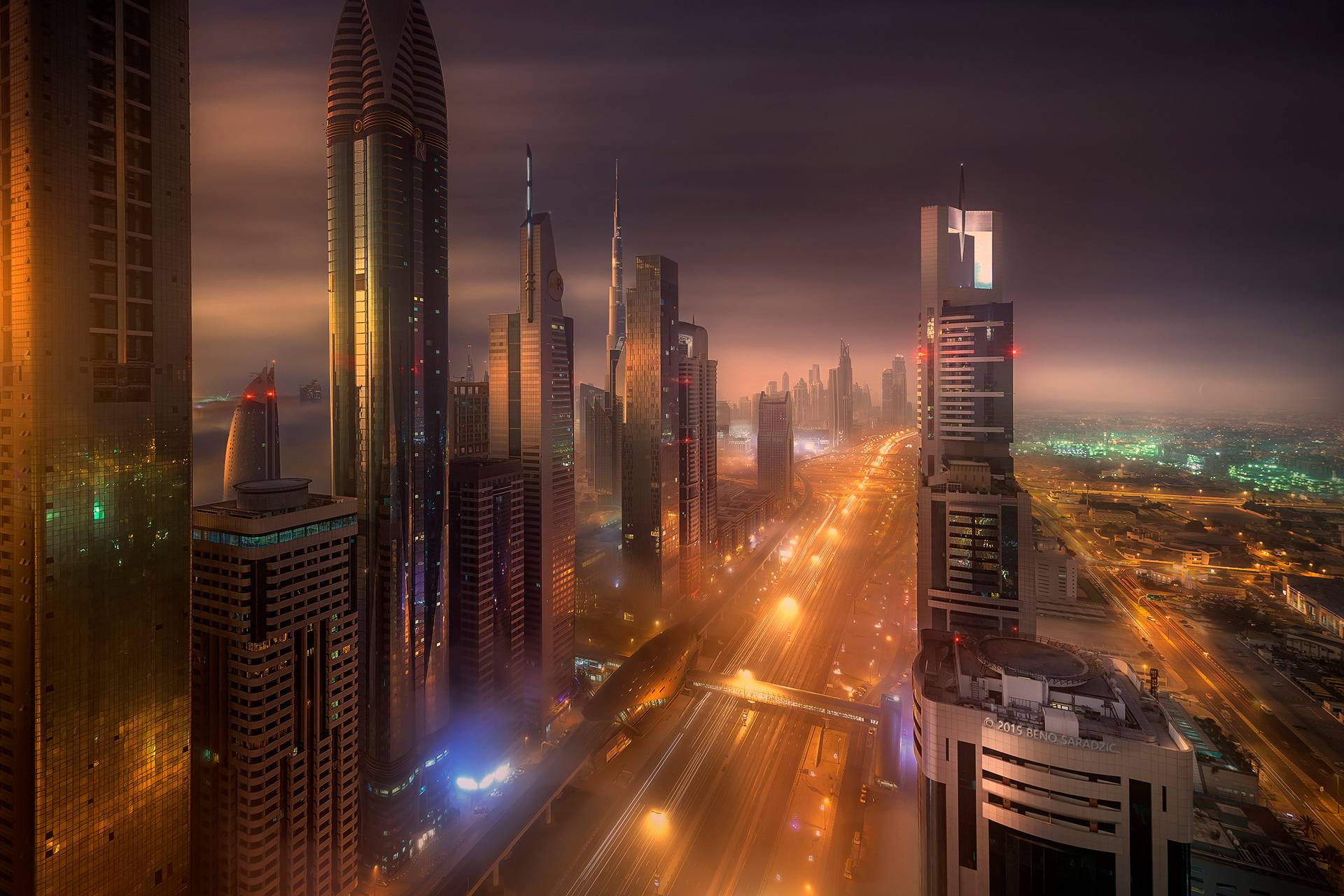Photo free city of the future, skyscrapers, roads