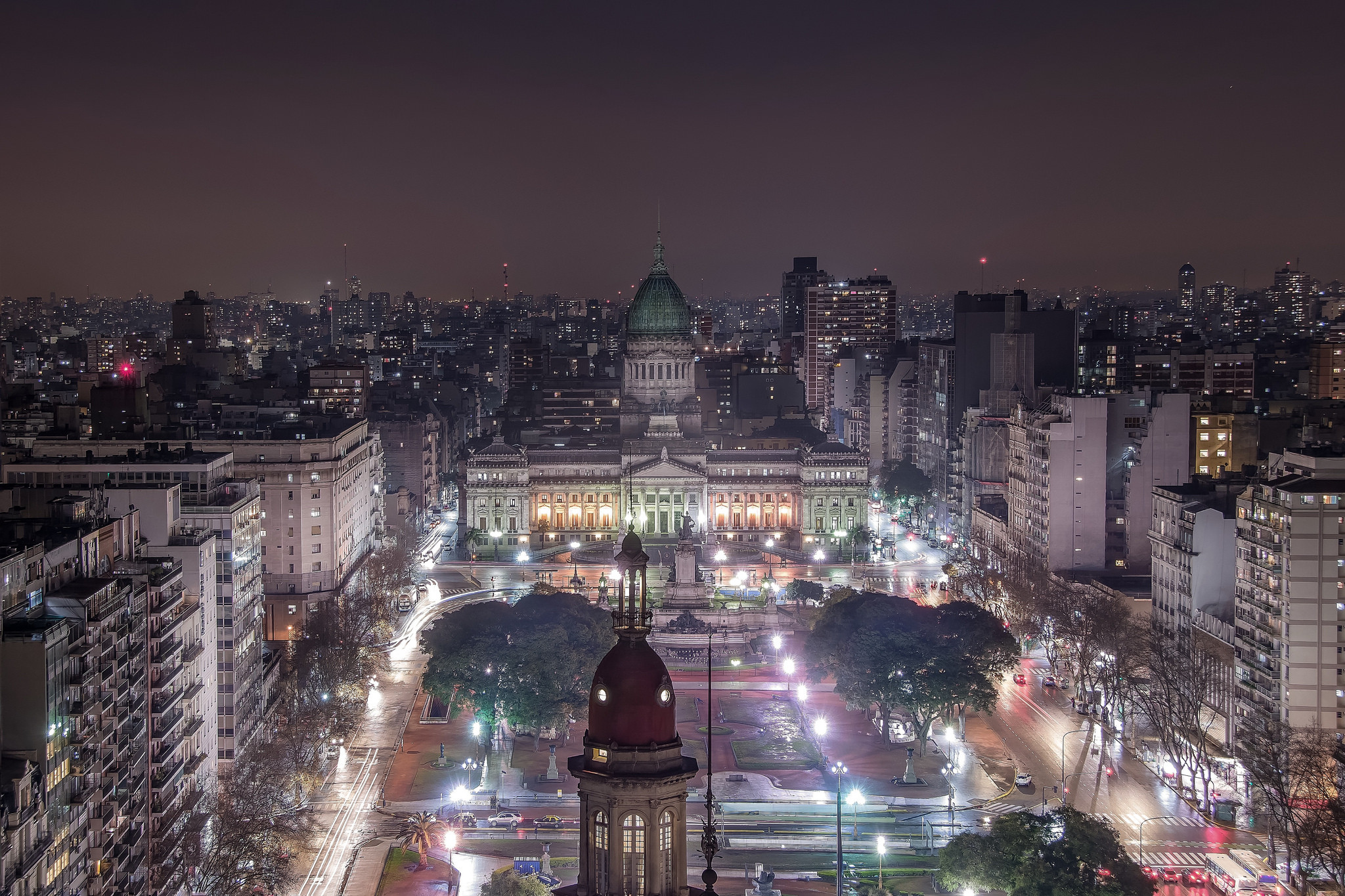 Обои огни Буэнос-Айрес Аргентина на рабочий стол