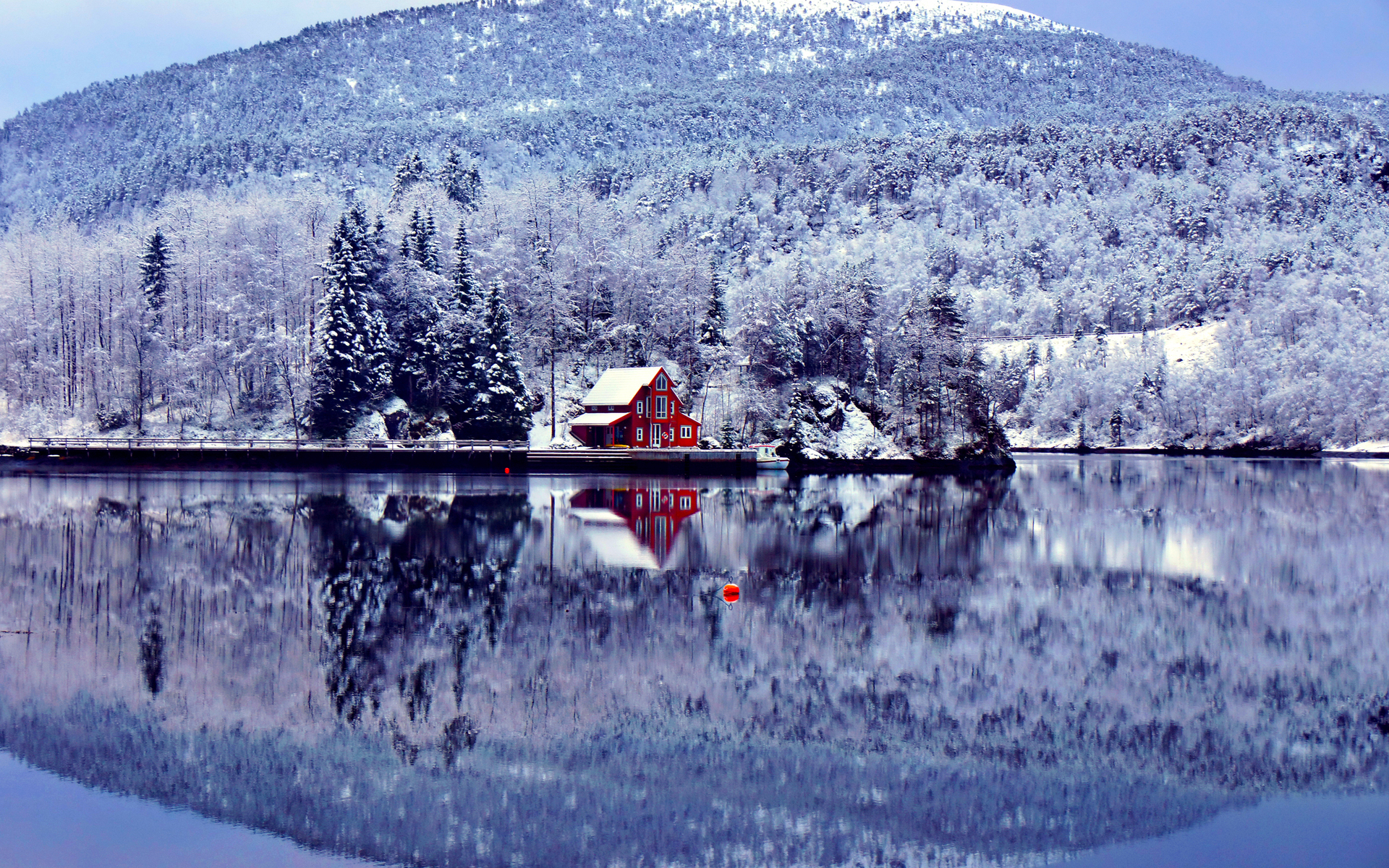 Фото бесплатно горы, отражение, зима