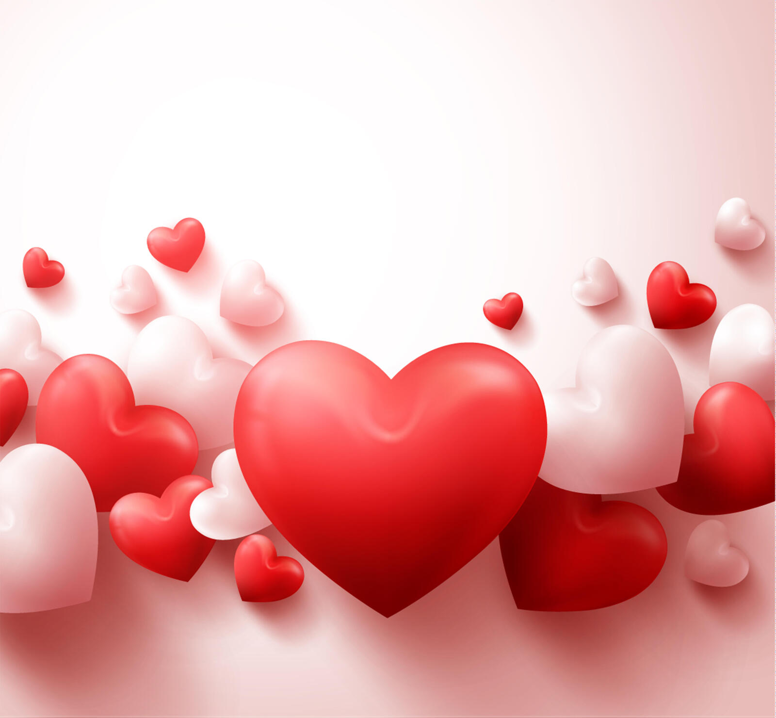 Обои сердечки надувные сердечки с днём святого валентина на рабочий стол