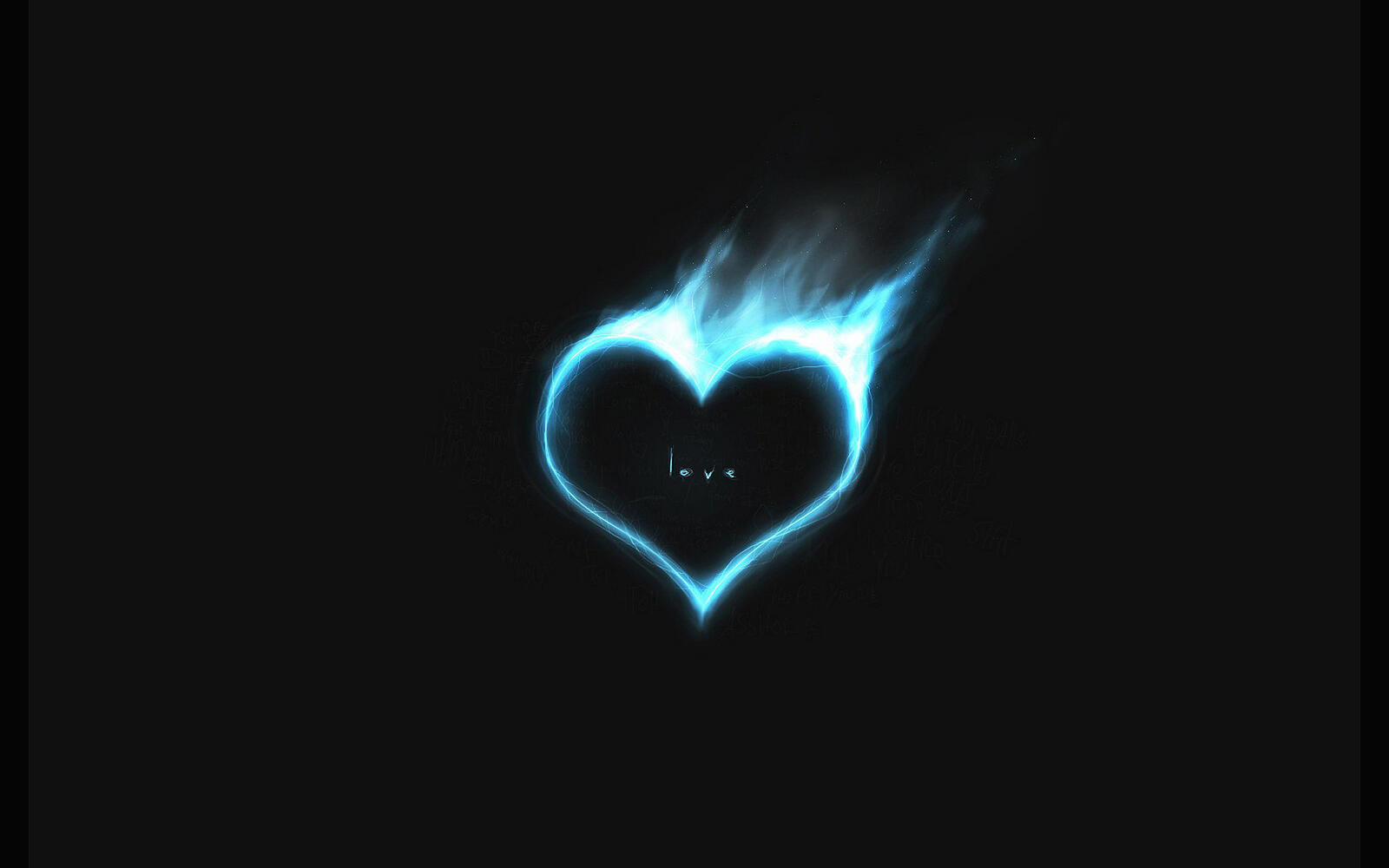 Обои сердце пламя свечение на рабочий стол