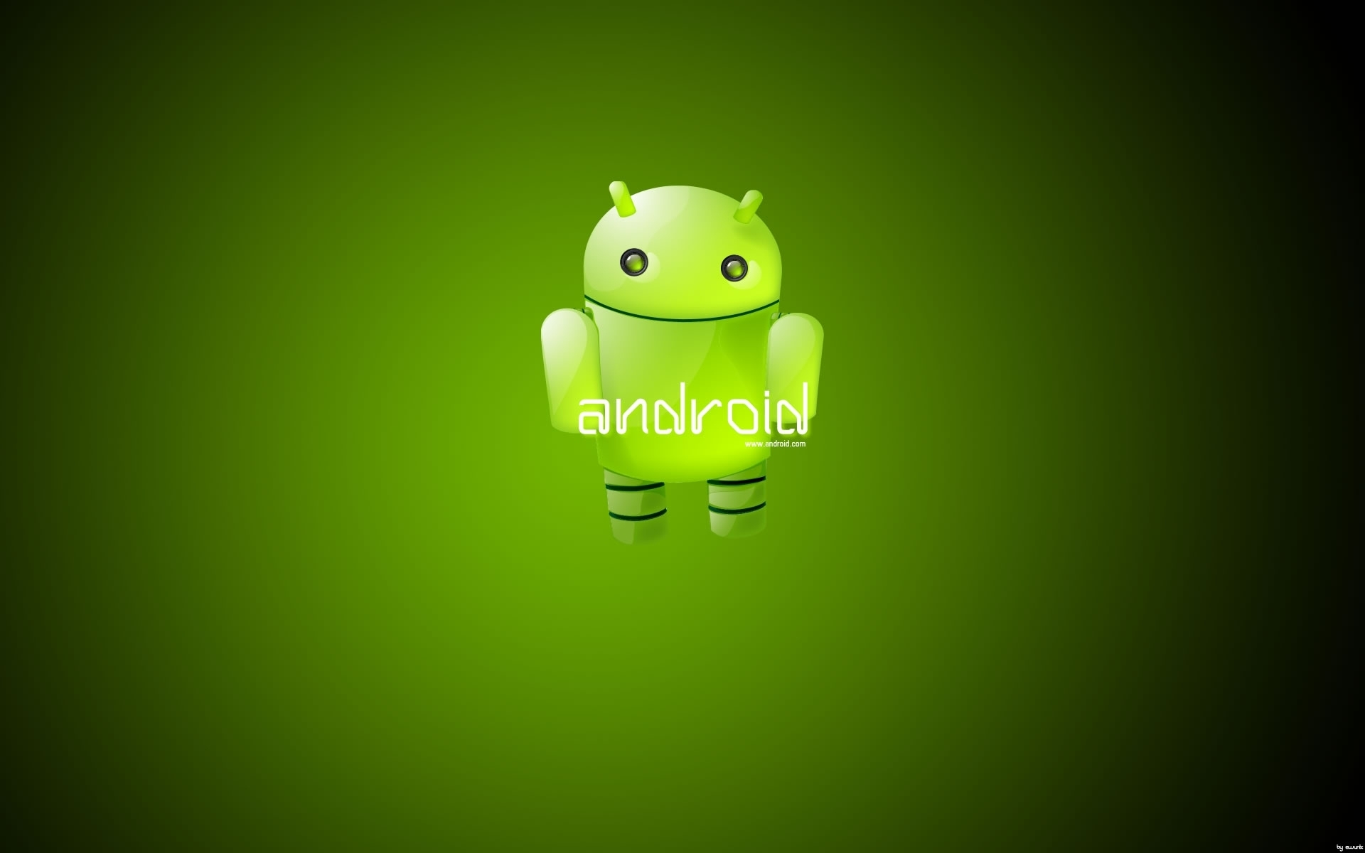 Wallpapers android green logo on the desktop