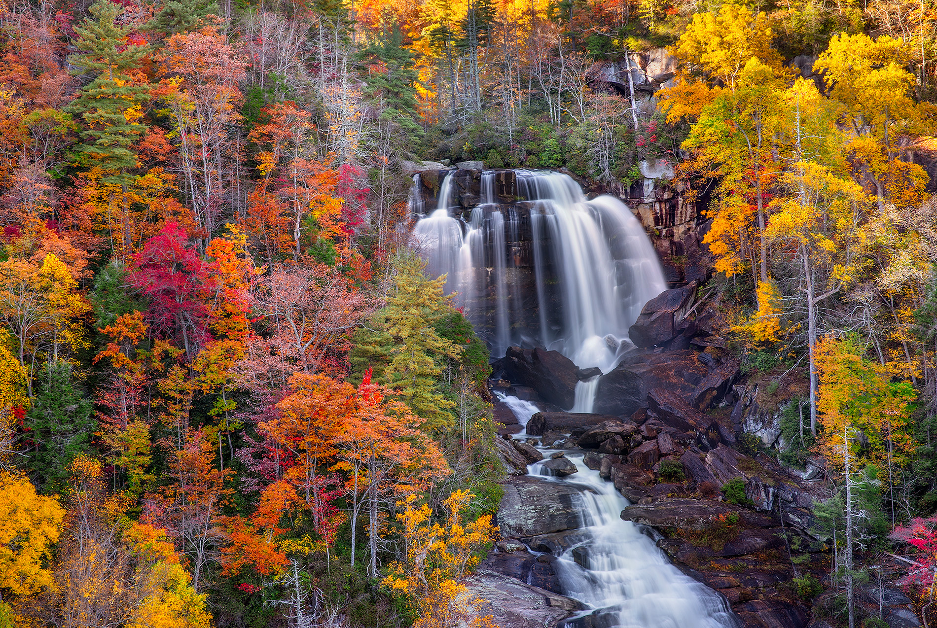 Wallpapers North Carolina Waterfalls autumn on the desktop