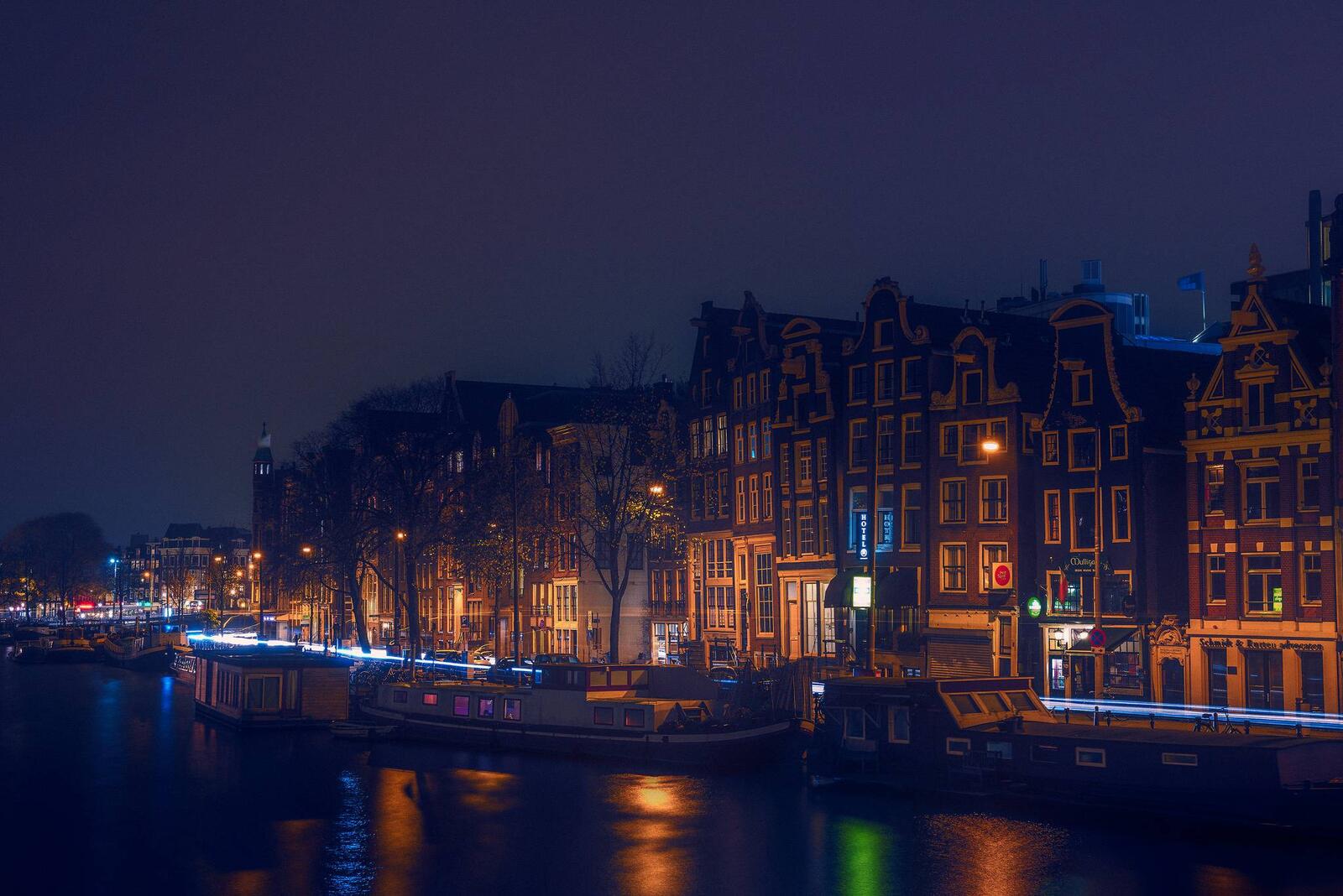 Обои дома Амстердам Голландия на рабочий стол