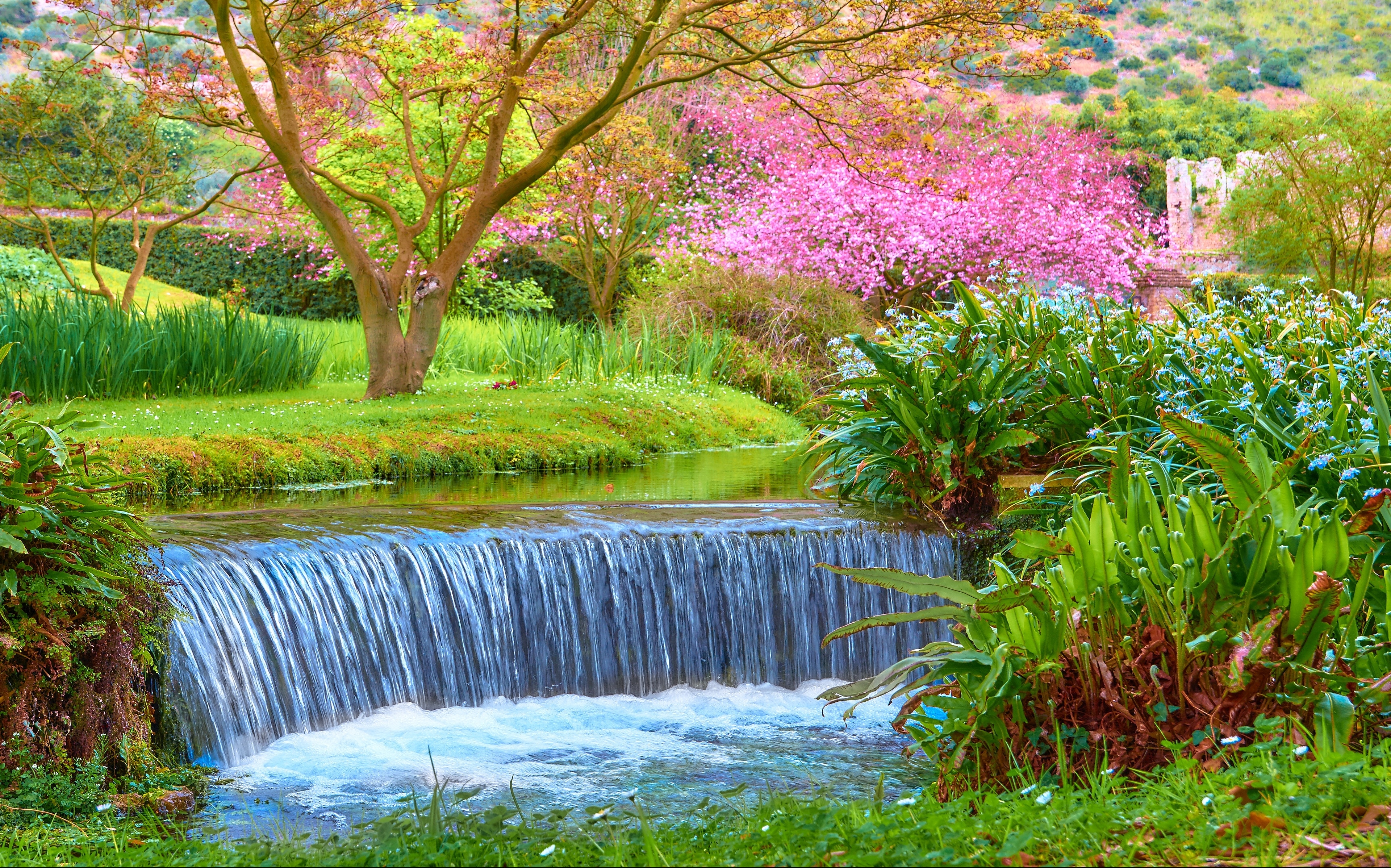 Wallpapers The Ninfa Garden central Italy is a landscape garden in the Cisterna di Latina on the desktop