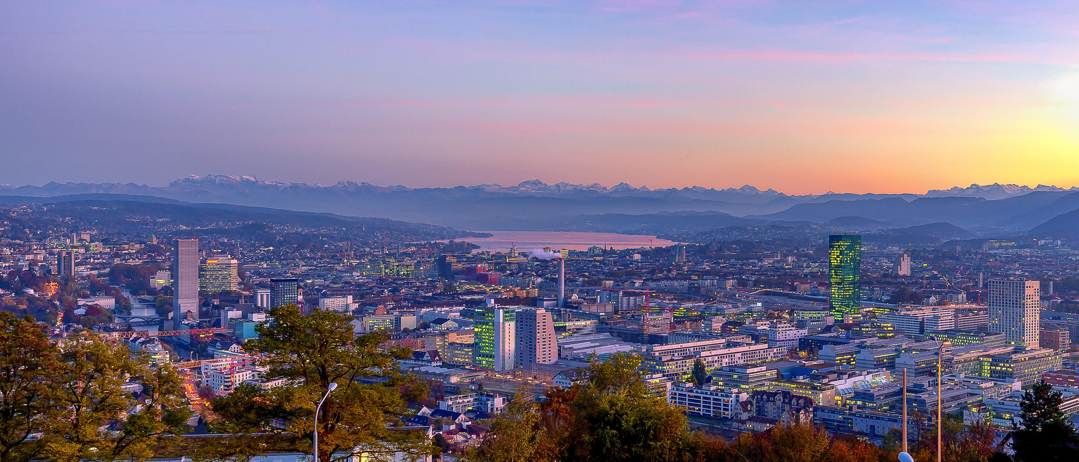 Photo free Zurich, panorama, sunset