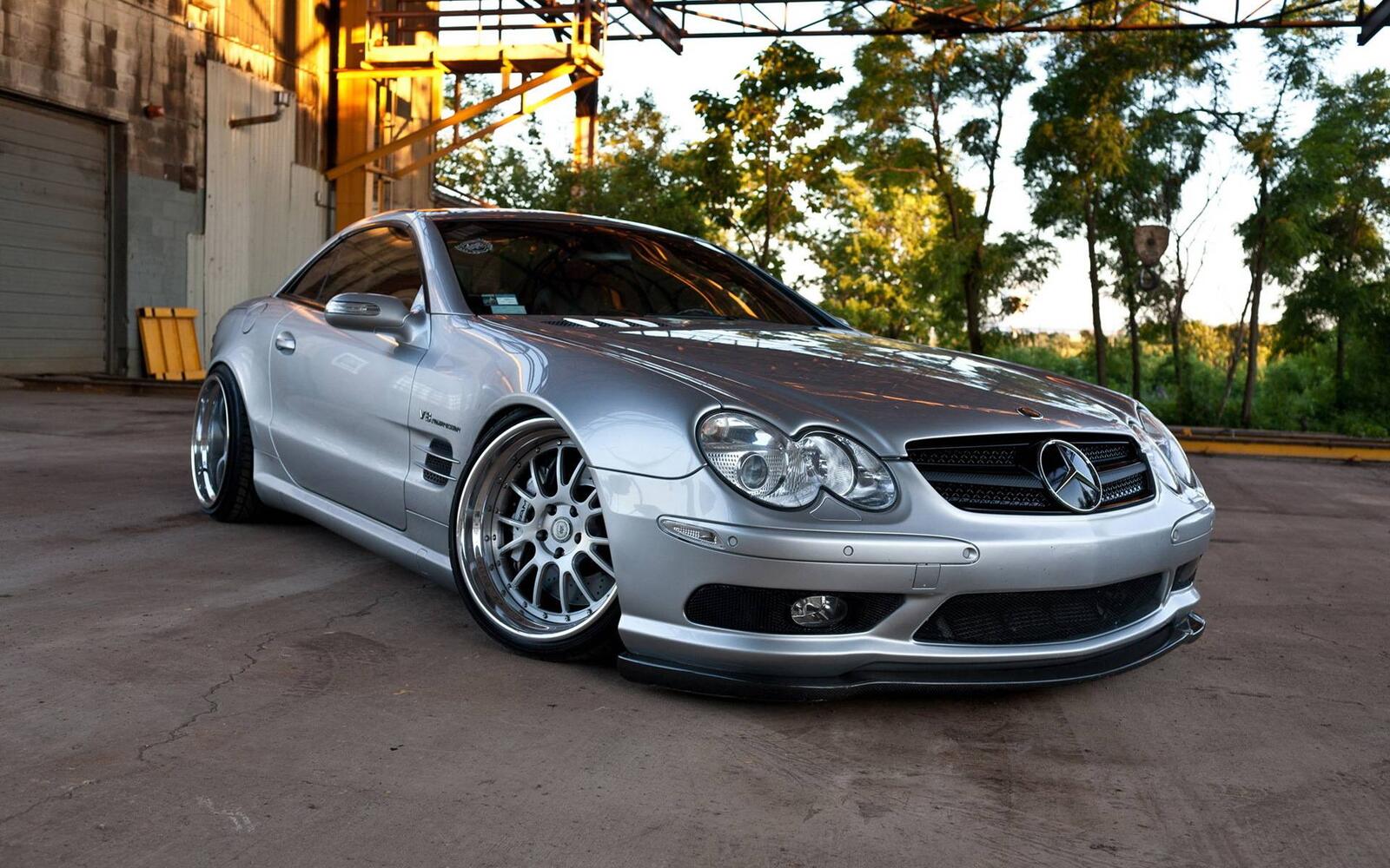 Wallpapers Mercedes sports car silver on the desktop