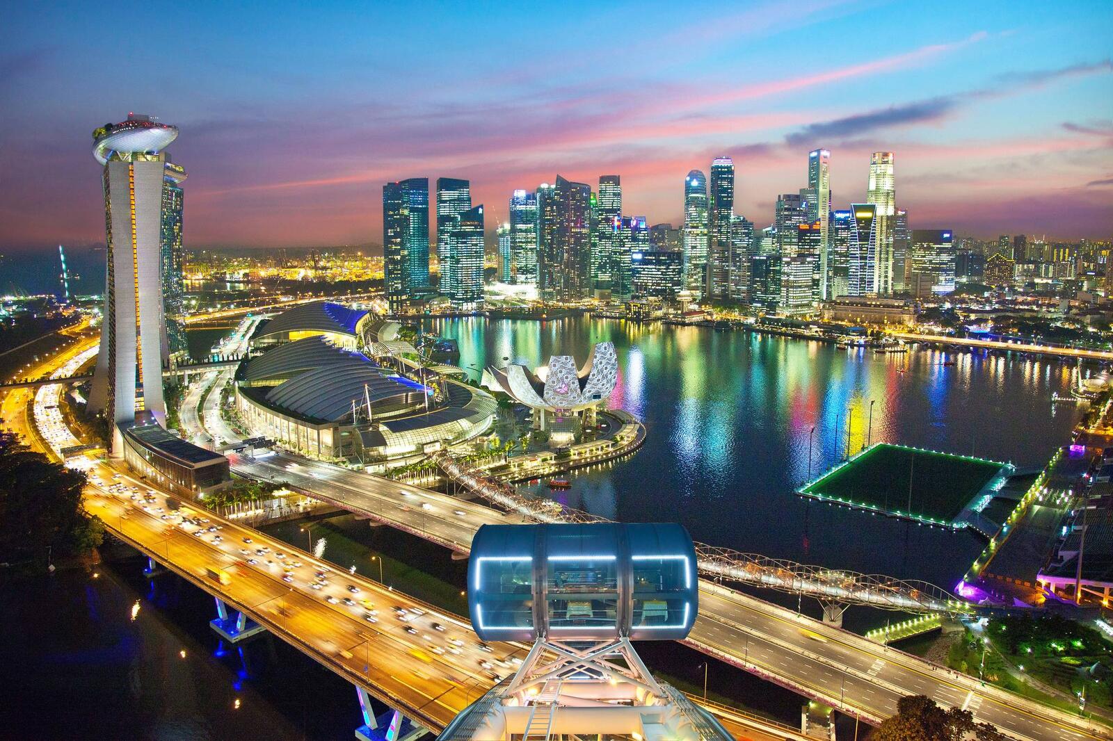 Обои Сингапур городской пейзаж небоскребы на рабочий стол