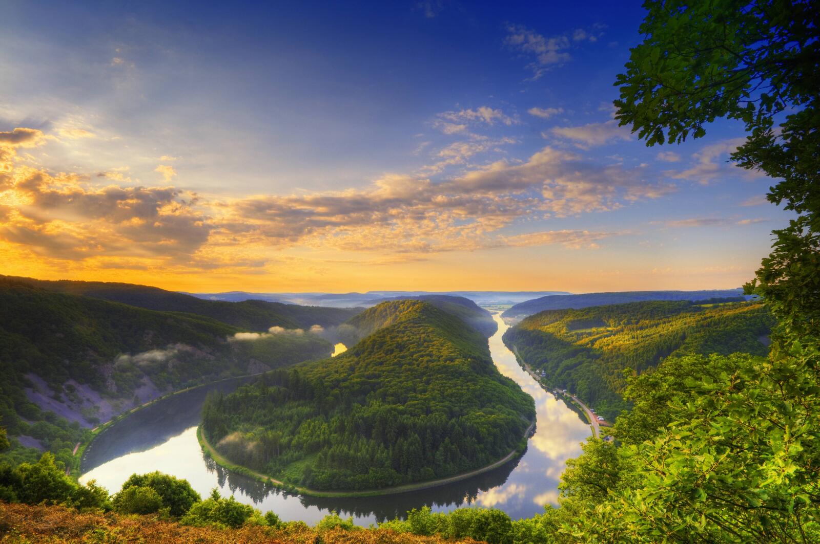 Free photo Wallpaper bend of the river, mettlach