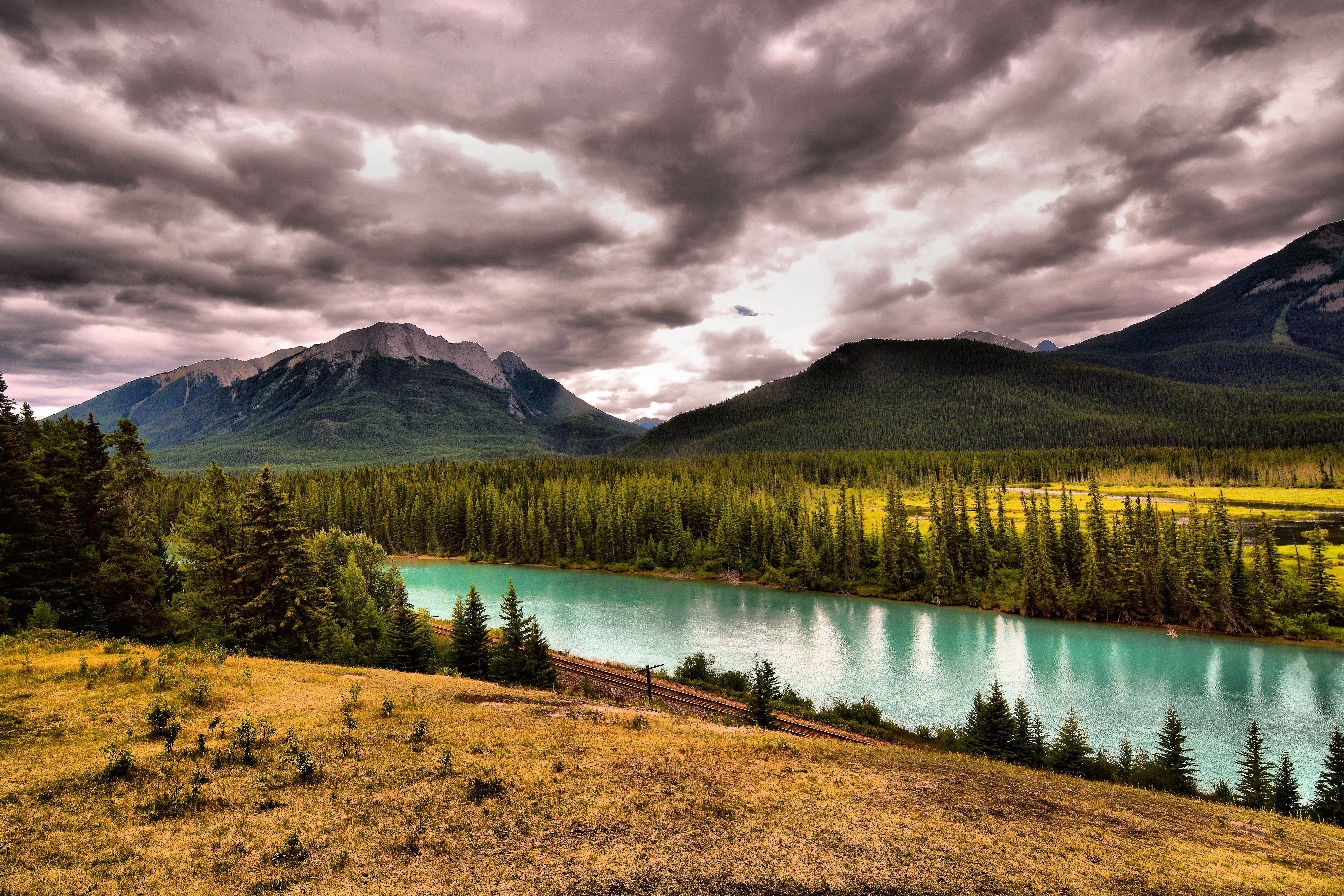 Wallpapers Banff national park Canadian Rockies Alberta Bow River on the desktop