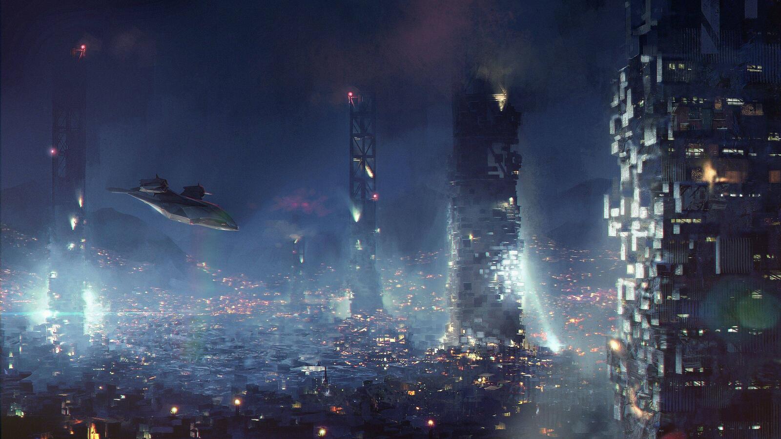 Wallpapers city of the future starships houses on the desktop