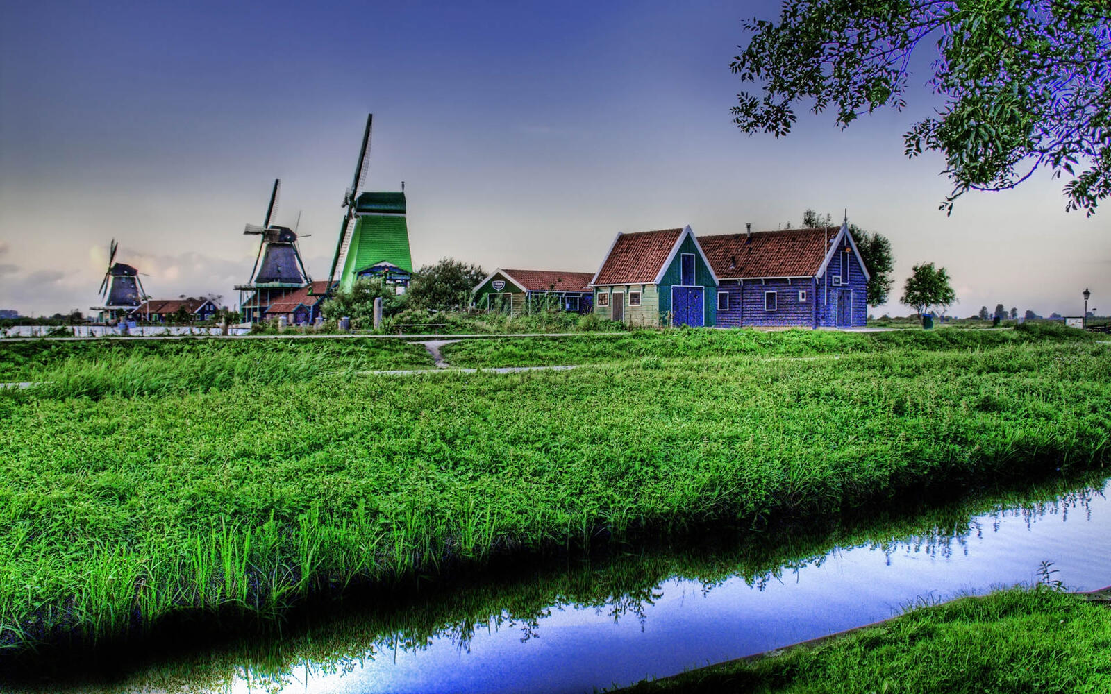Wallpapers village houses windmills on the desktop