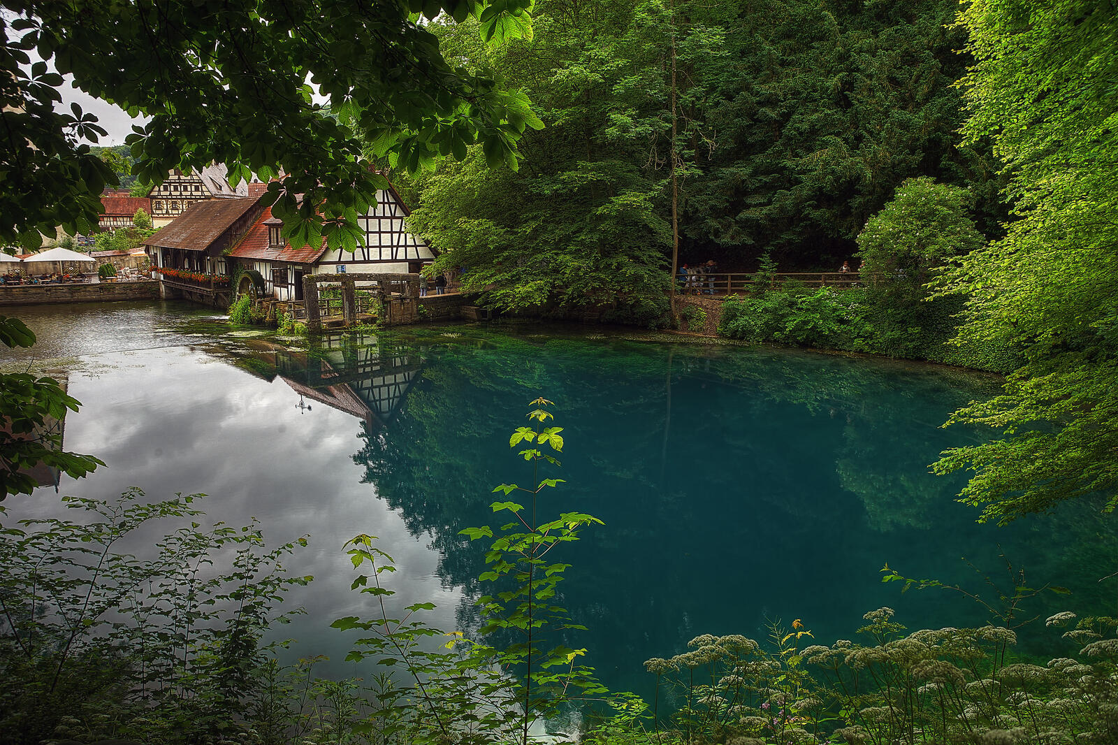 Wallpapers Blautopf the source of the river Blau in southern Germany located in Blaubeuren on the desktop