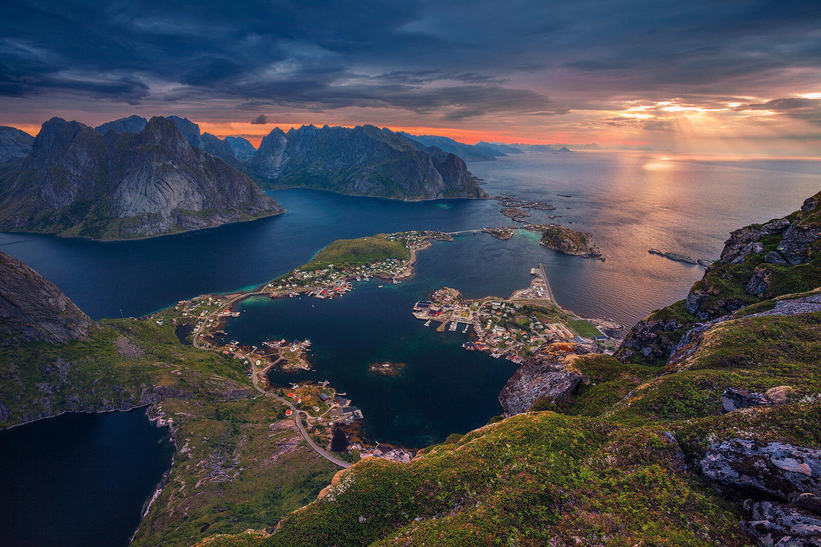 Wallpapers Lofoten Islands Norway sunset on the desktop