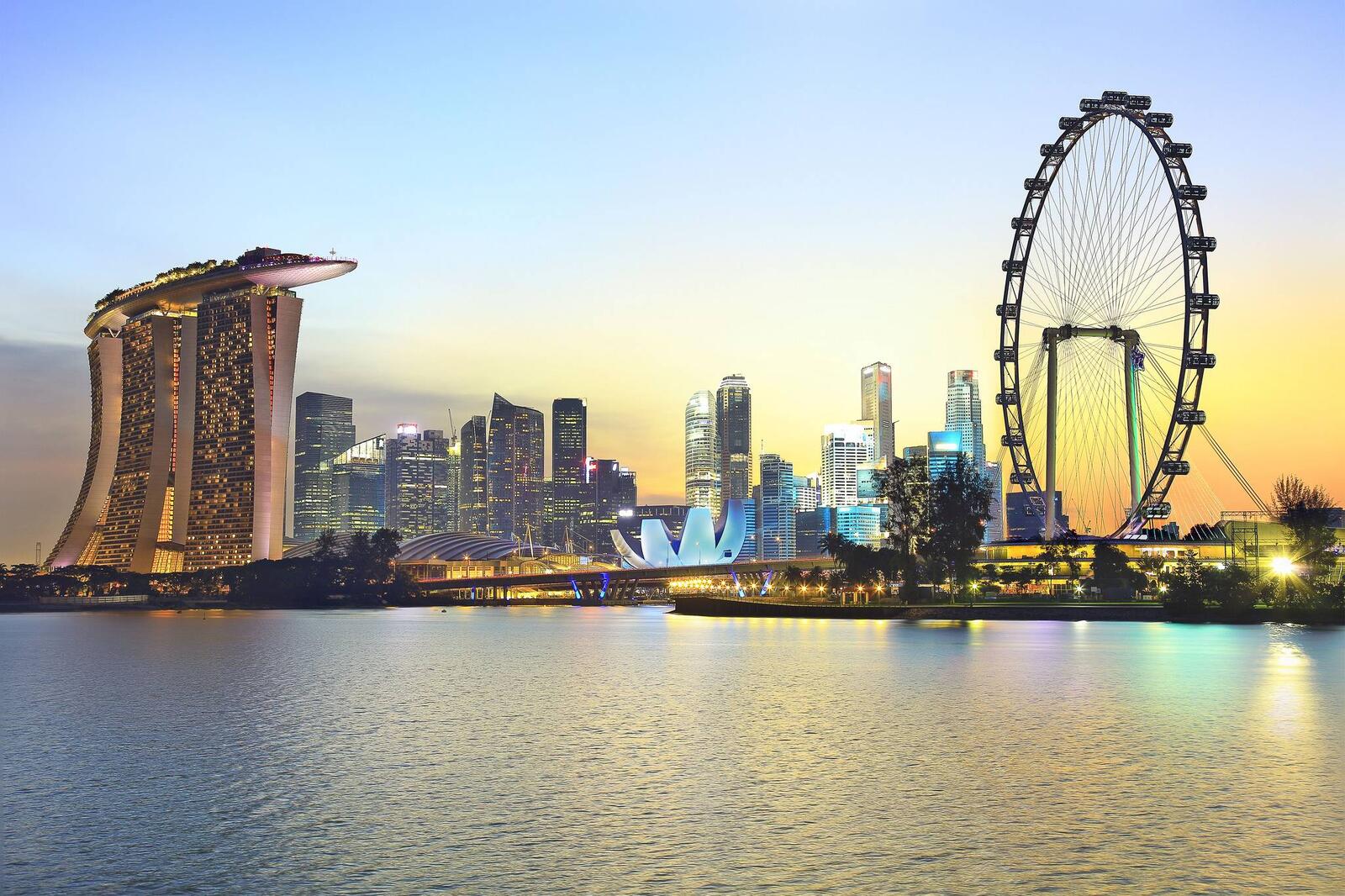 Wallpapers city Singapore ferris wheel on the desktop