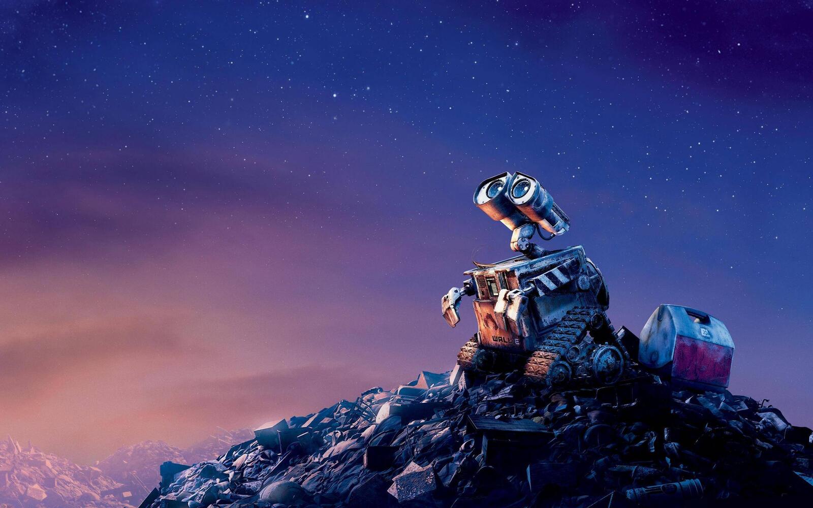 Wallpapers robot valley the sky the stars on the desktop