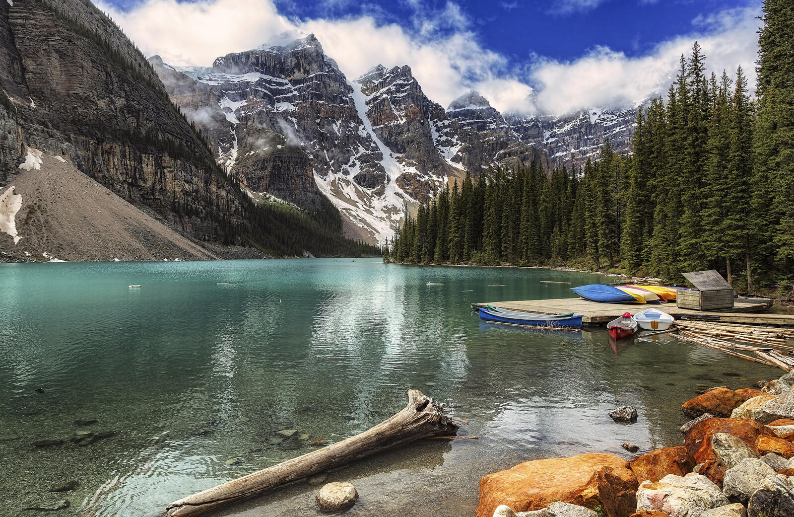 Wallpapers moraine lake clear water banff national park on the desktop