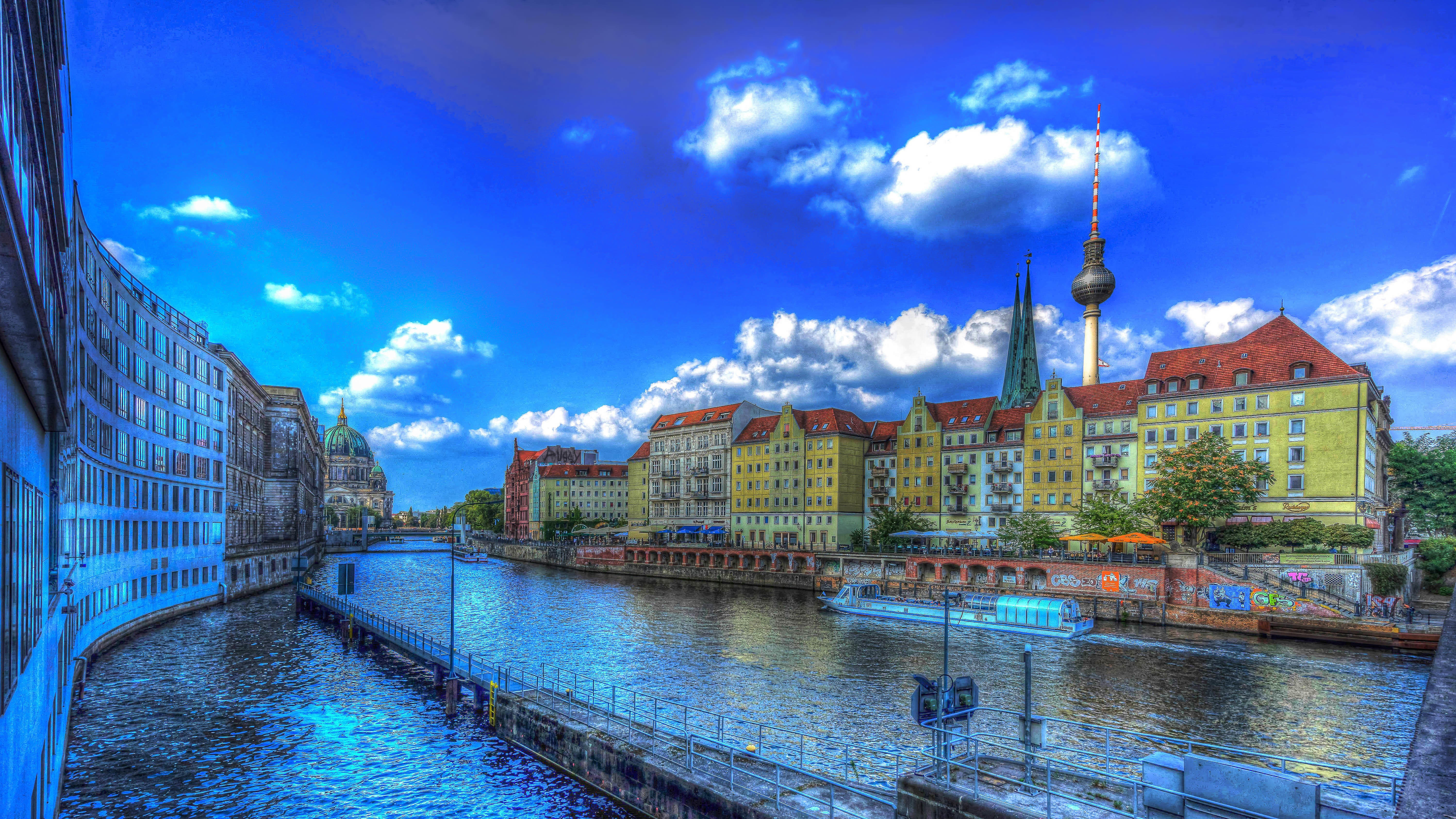 Фото бесплатно Берлин, река, дома
