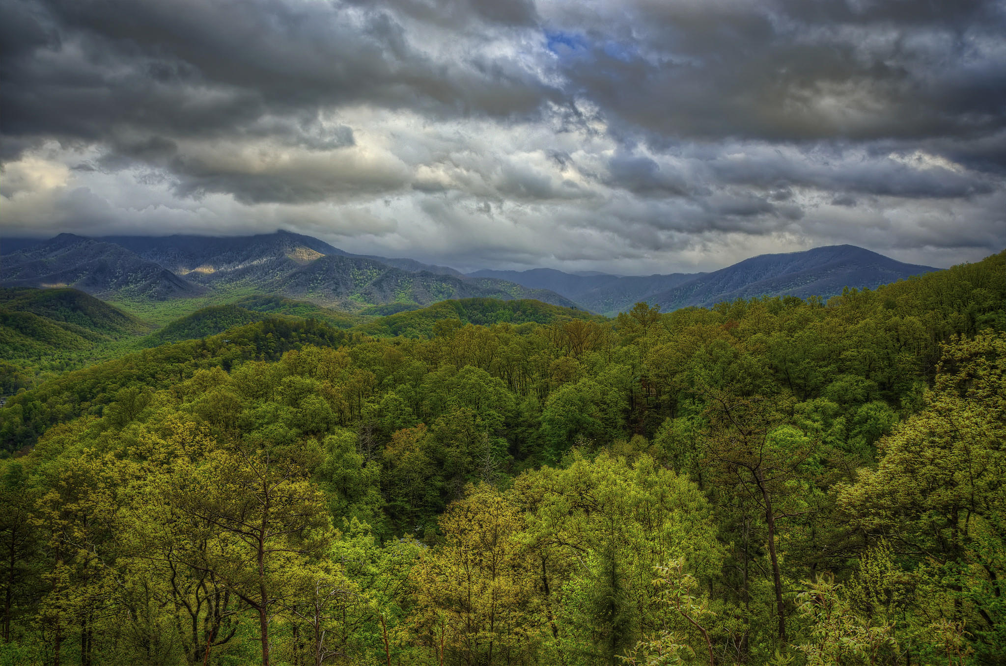 Обои Great Smoky Mountains National Park горы тучи на рабочий стол