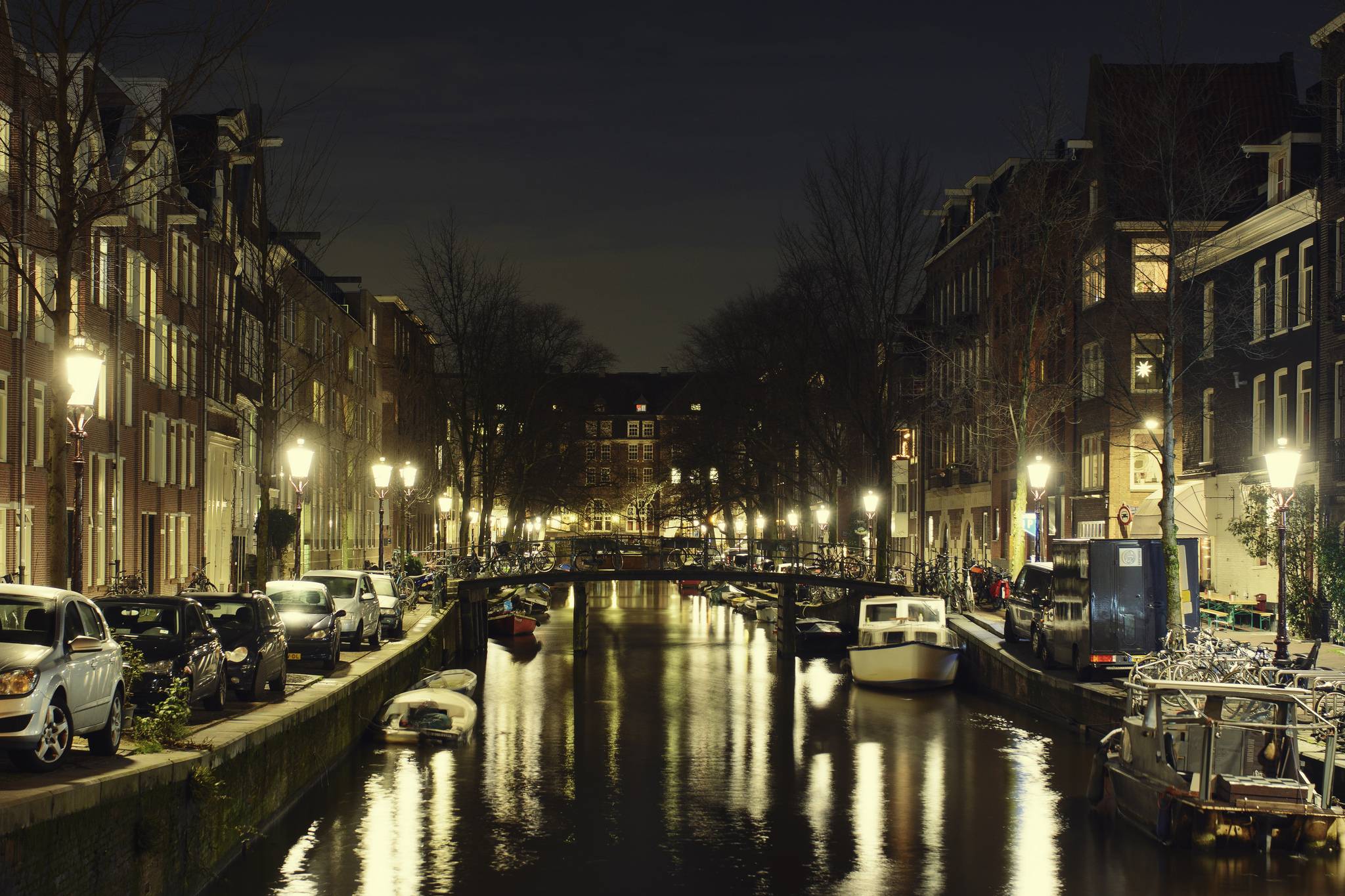 Photo free night city, Netherlands, dark