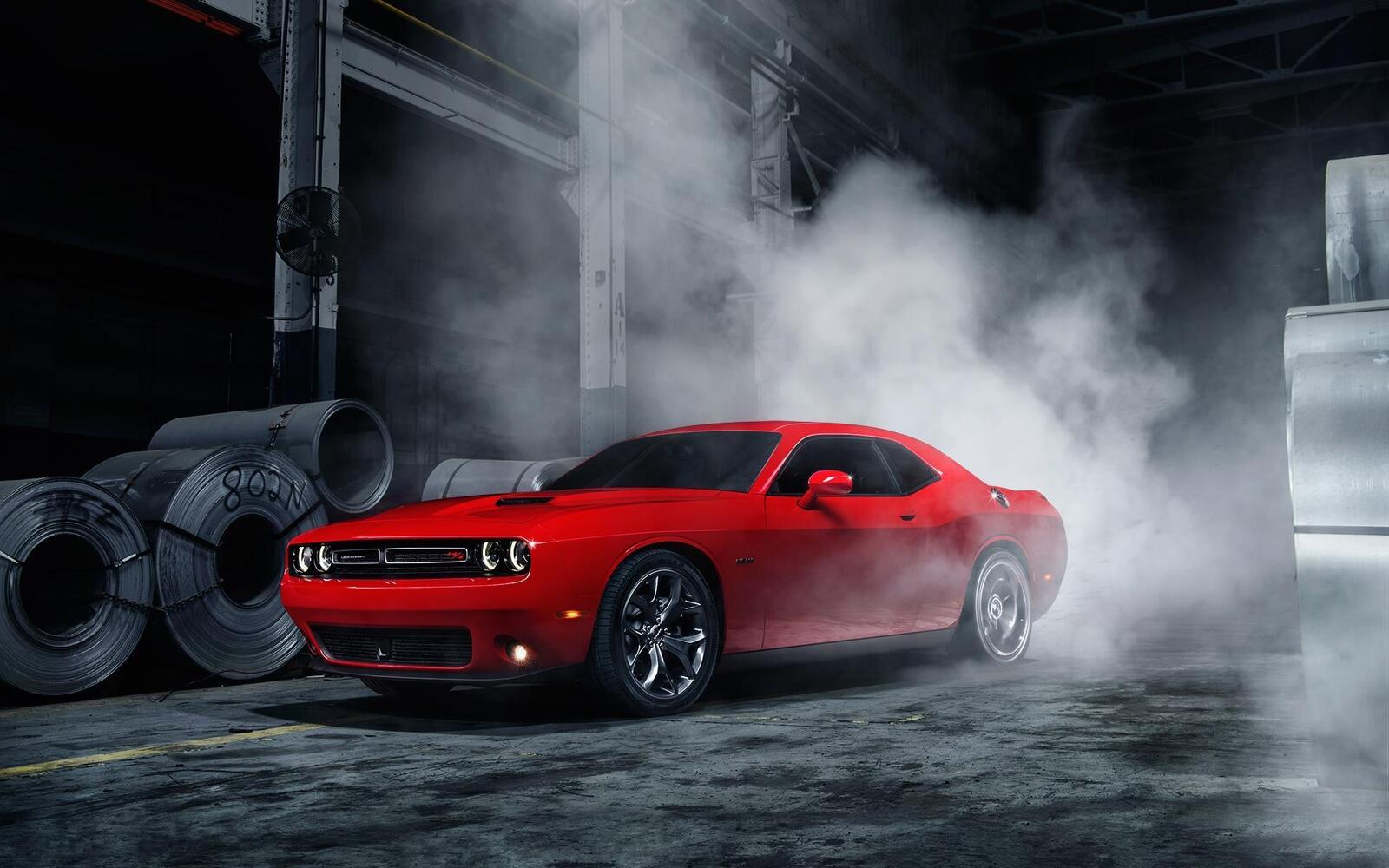 Wallpapers Dodge bright red smoke on the desktop