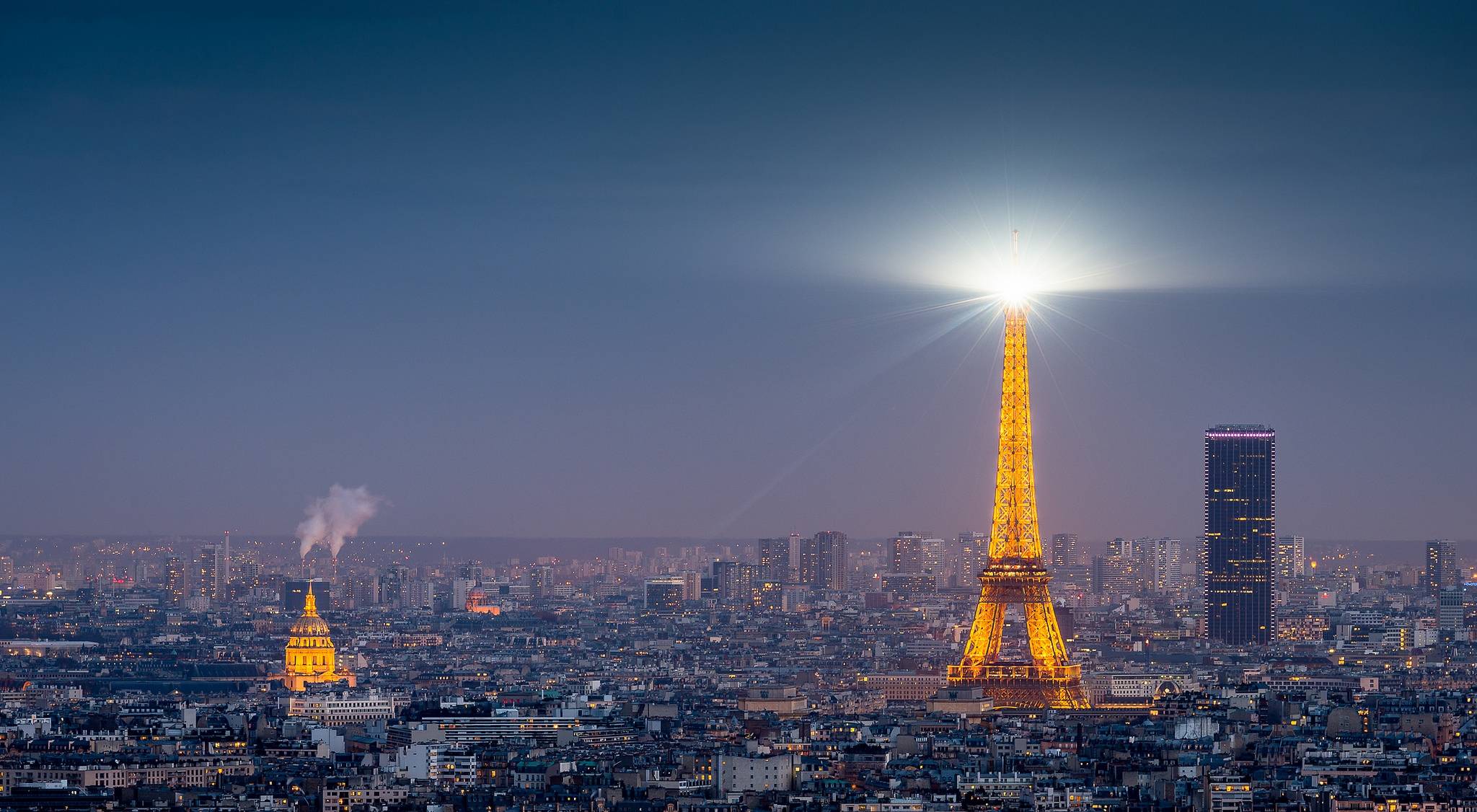 Обои Эйфелева Башня Париж рассвет на рабочий стол