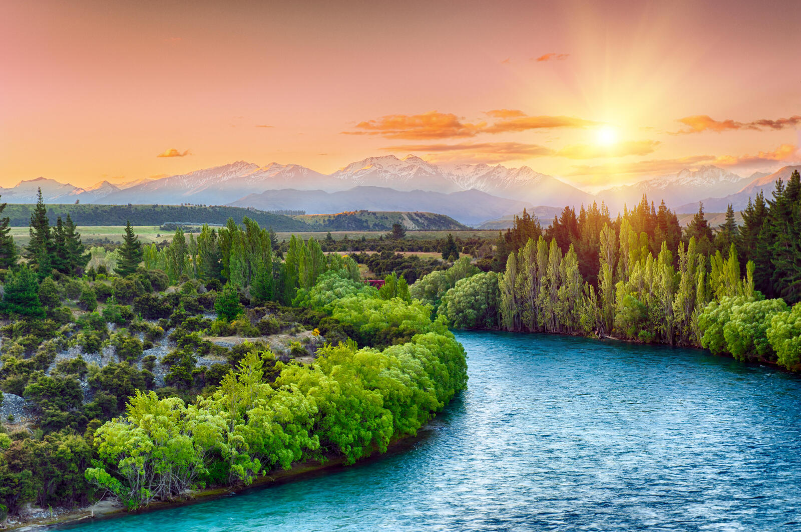 Обои Clutha river South Island New Zealand на рабочий стол
