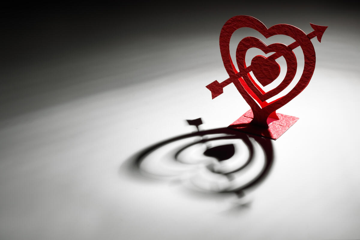 A heart pierced by an arrow