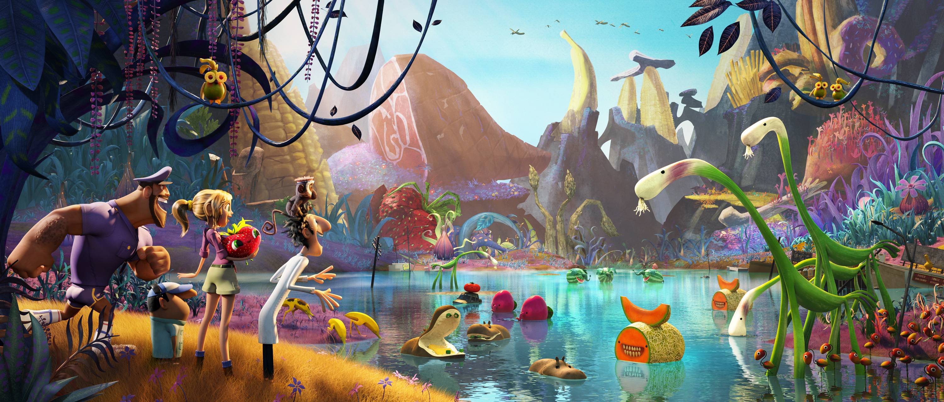 Wallpapers cartoon comedy Cloudy with a Chance of Meatballs 2 on the desktop