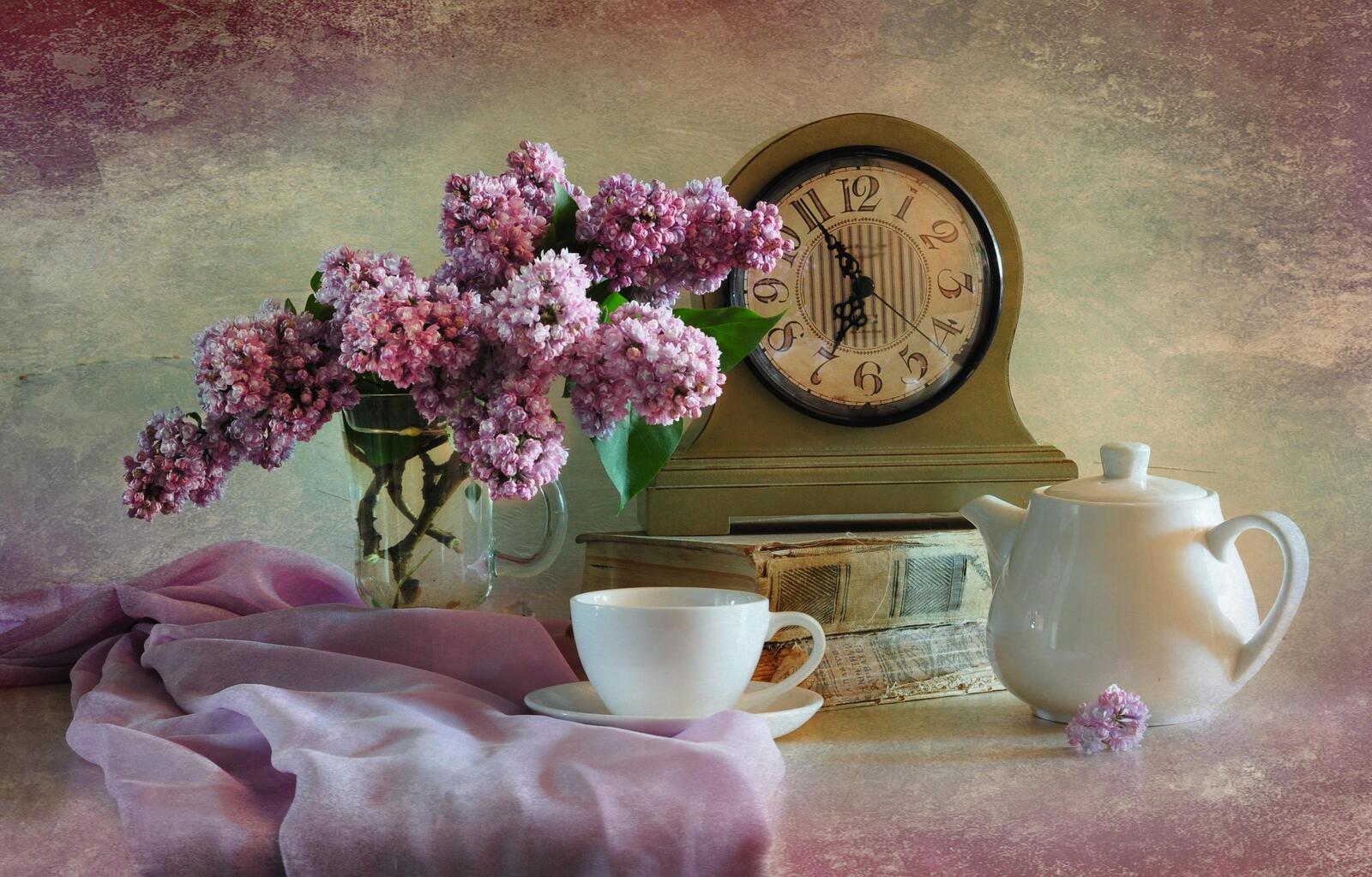 Wallpapers book clock lilac on the desktop