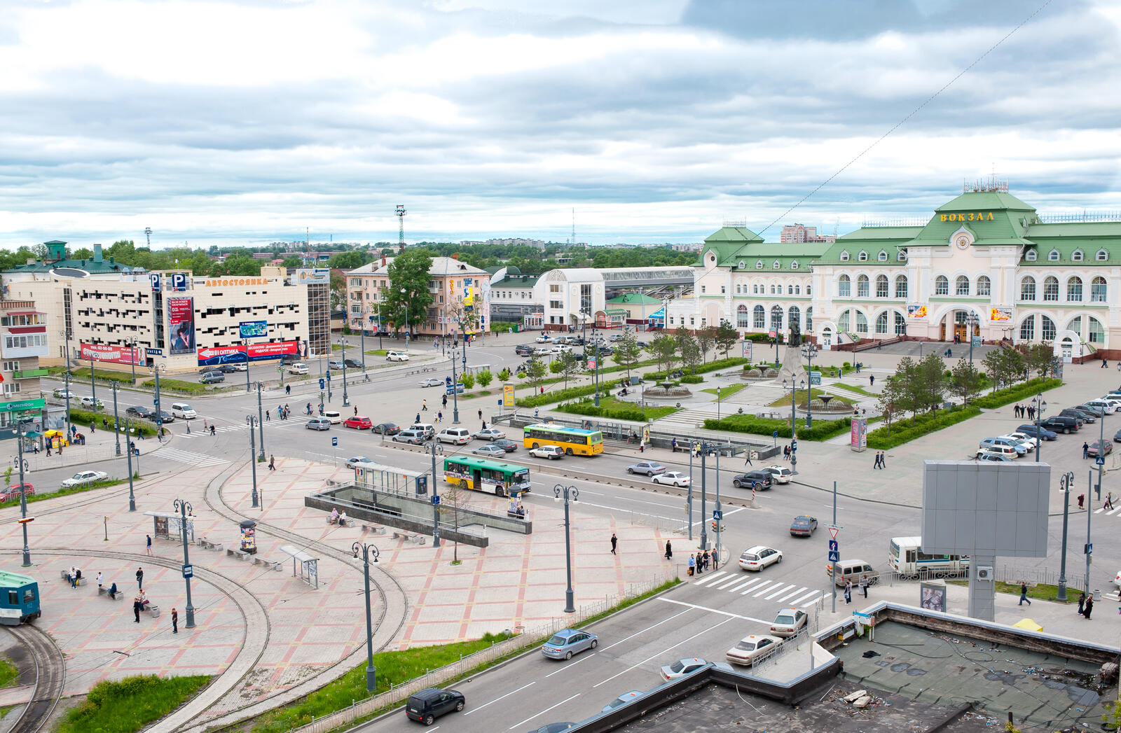 Обои Россия Хабаровск вокзал на рабочий стол