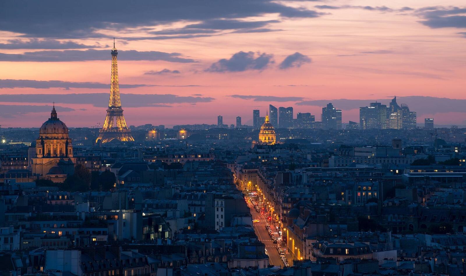Обои Франция Эйфелева Башня рассвет на рабочий стол