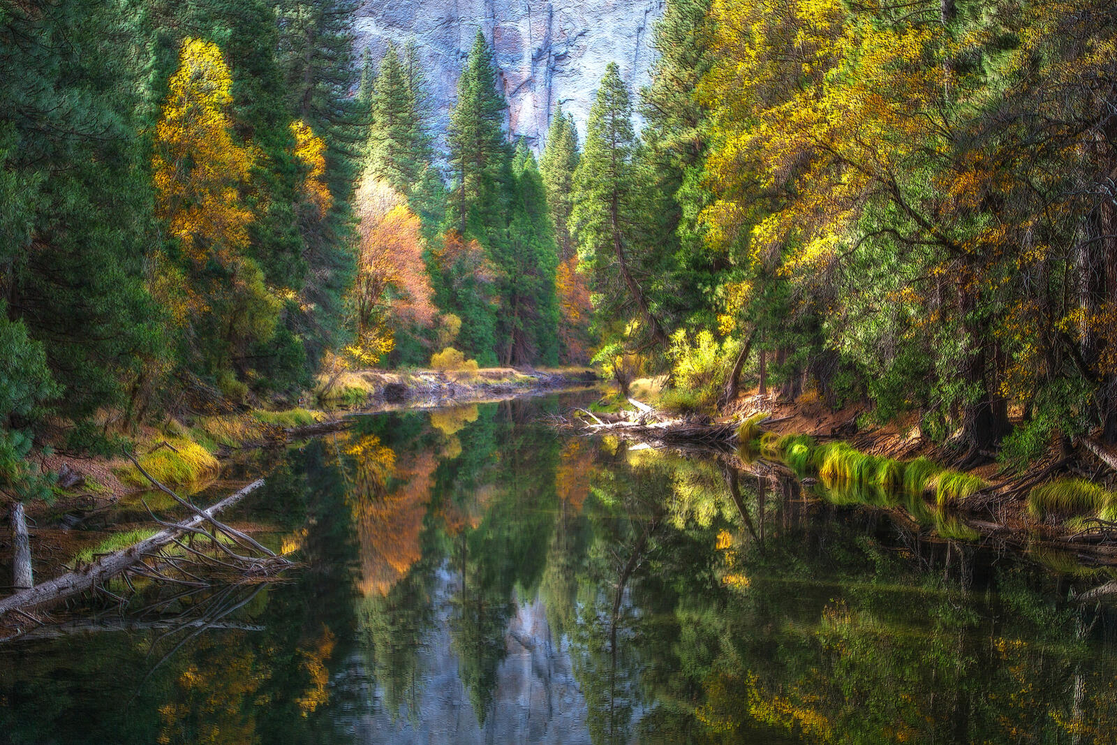 Обои Yosemite National Park Merced River осень на рабочий стол