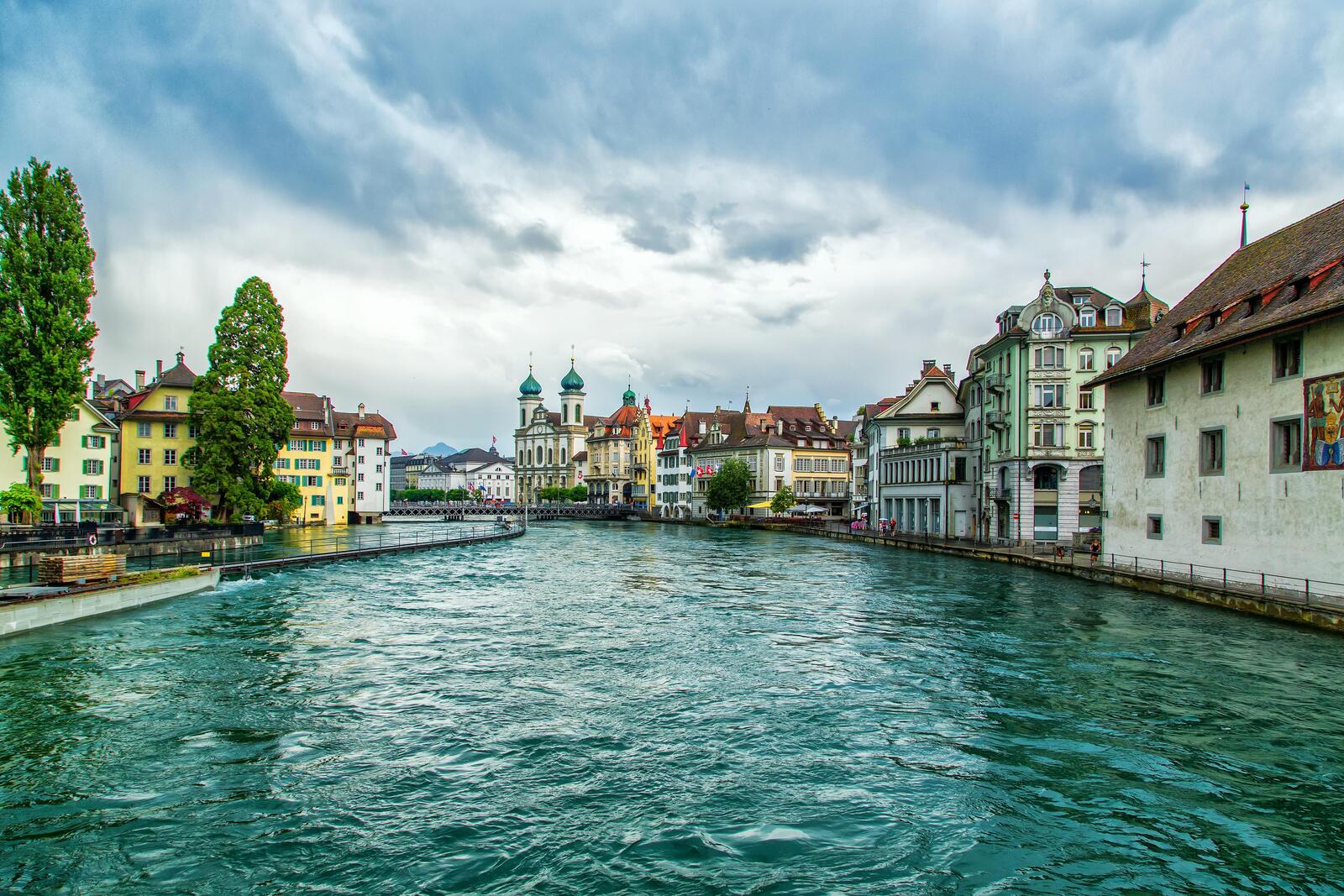 Wallpapers Lucerne city houses on the desktop