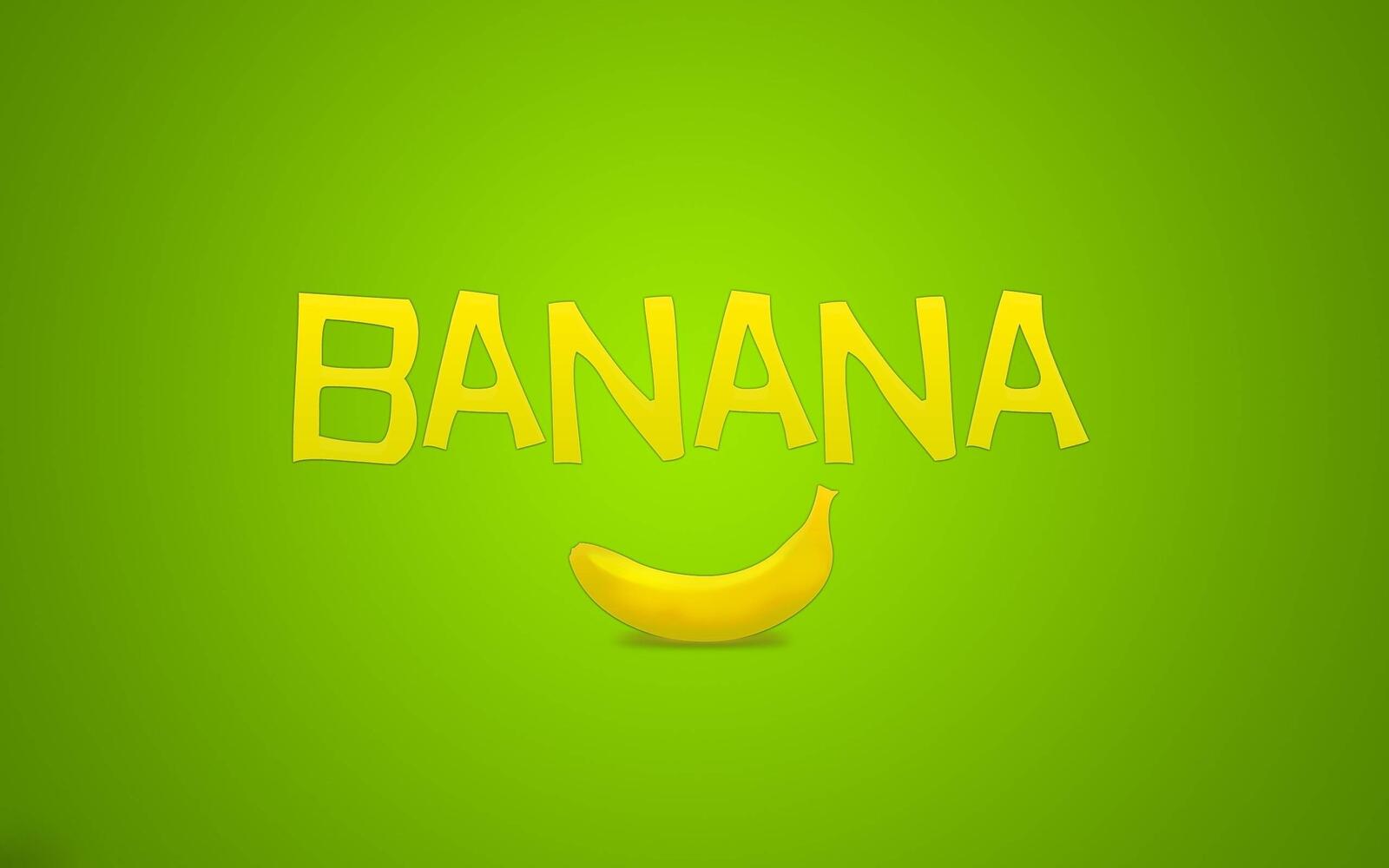 Wallpapers drawing banana inscription on the desktop