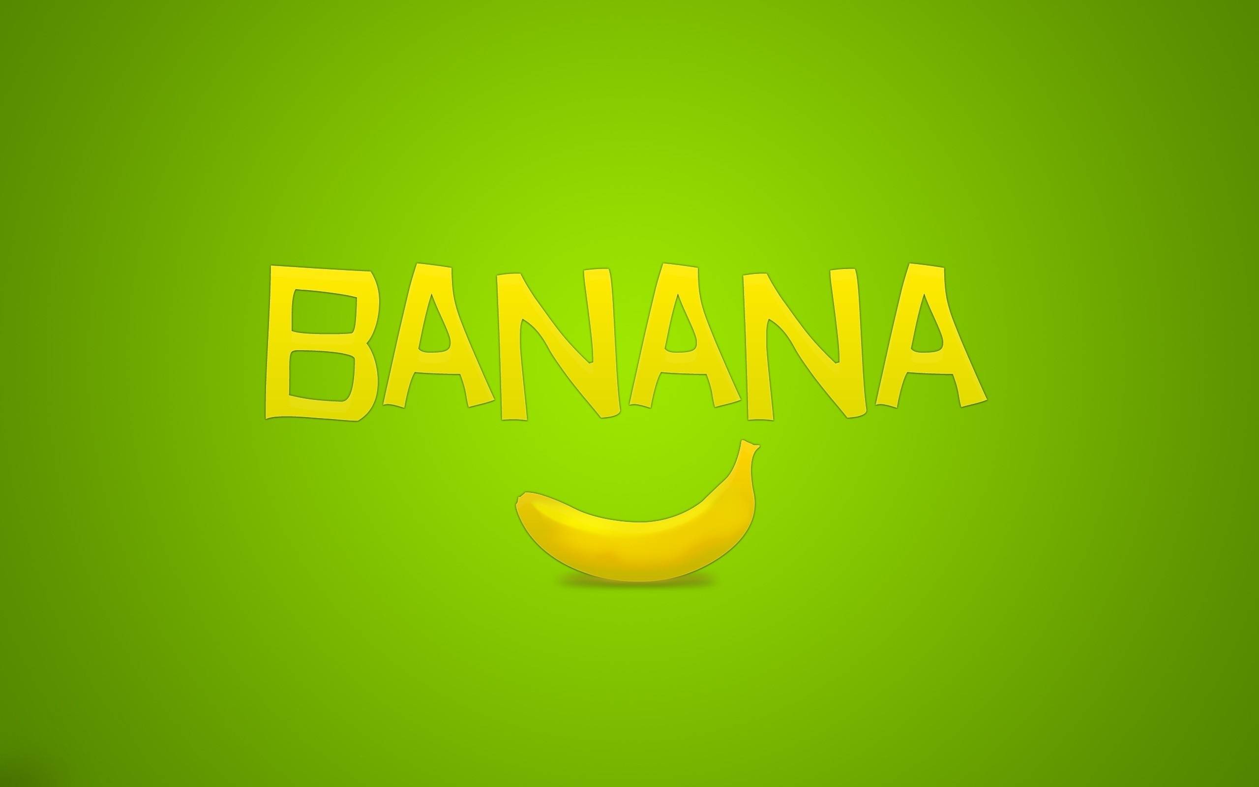 Wallpapers drawing banana inscription on the desktop
