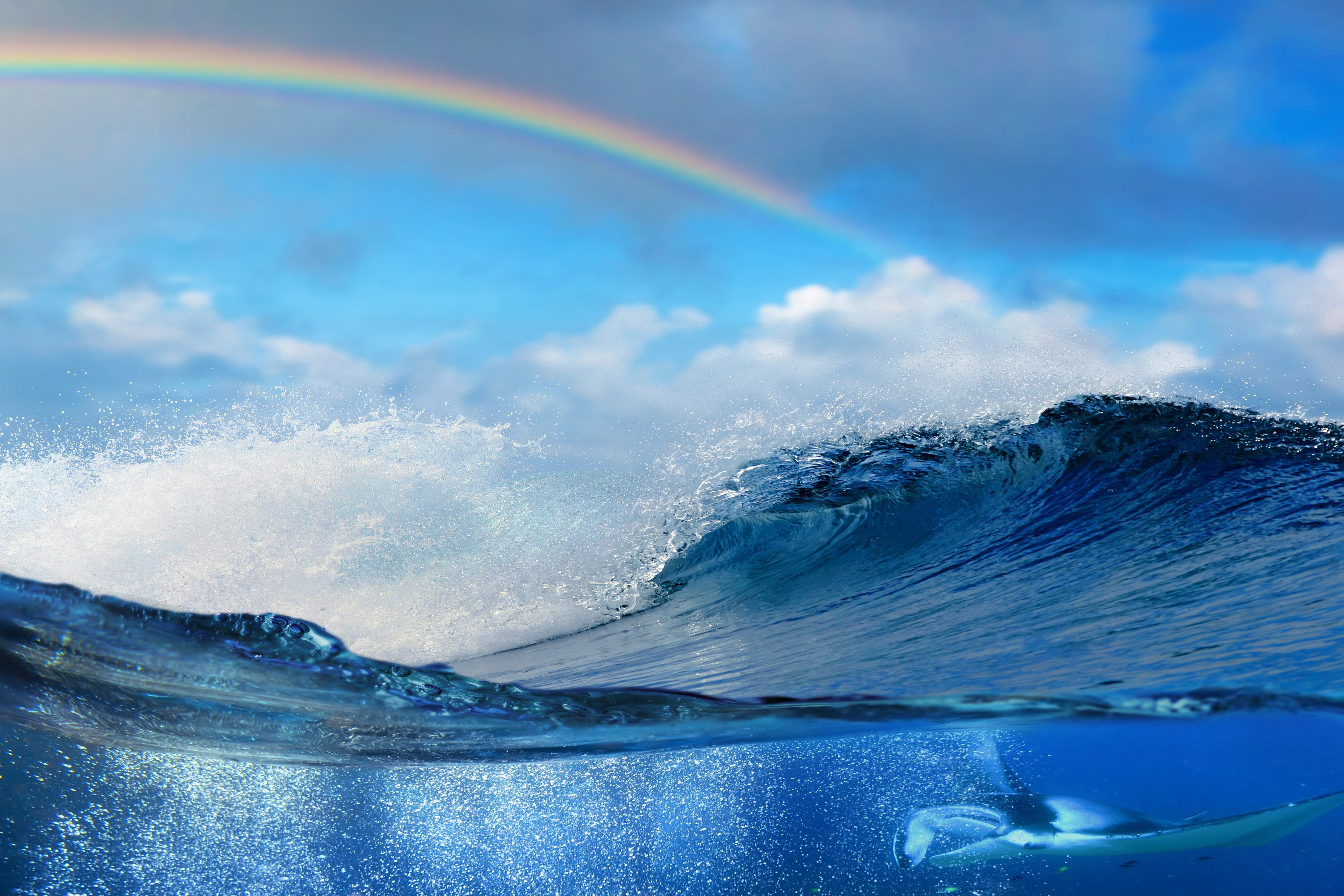 Wallpapers waves rainbow nature on the desktop