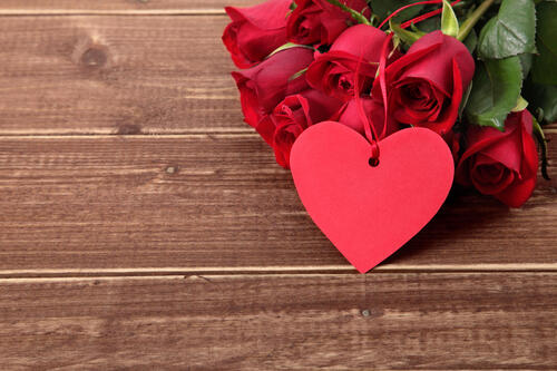 Red roses for Valentine`s Day